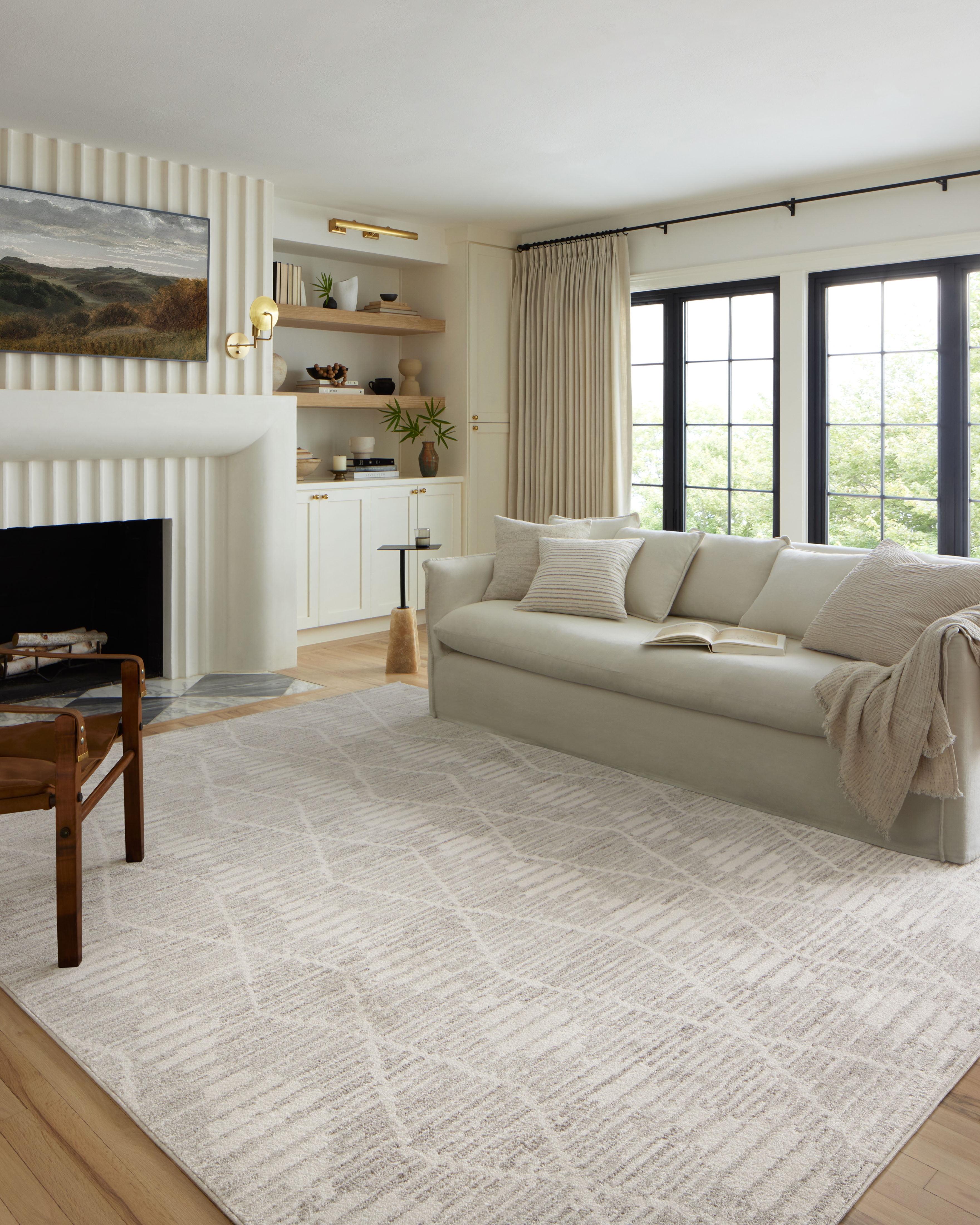 Loloi II Kamala Ivory / Silver 5'-3" x 7'-9" Area Rug