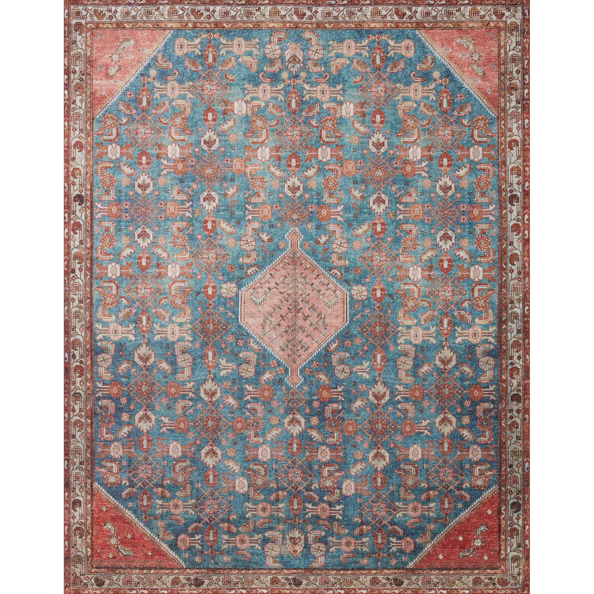 Loloi II Layla LAY-10 Printed Marine / Clay Oriental Area Rug 5'-0" x 7'-6"