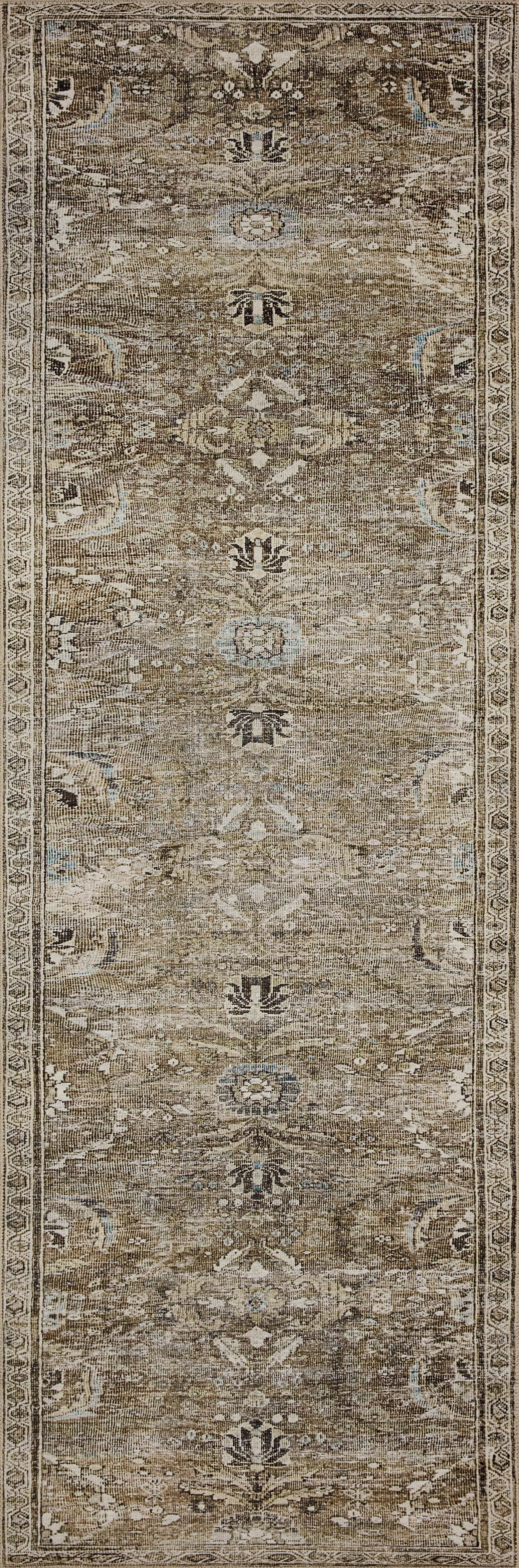 Loloi II Layla LAY-13 Printed Antique / Moss Oriental Area Rug 2'-6" x 7'-6"