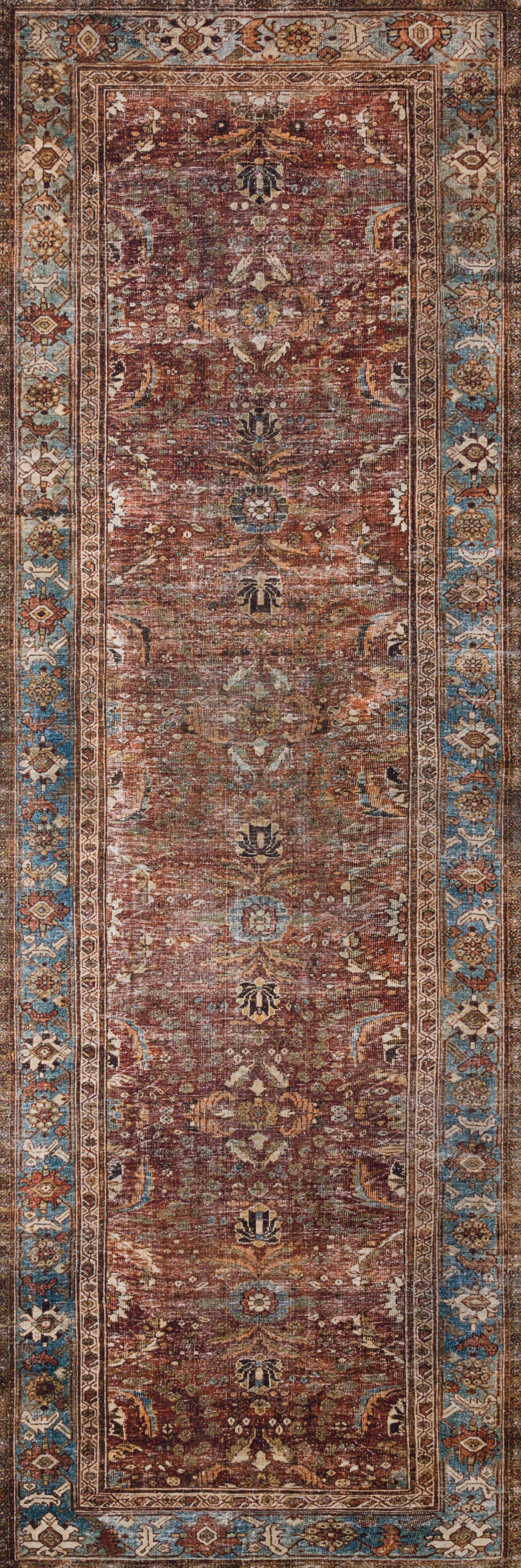 Traditional Reversible Blue Wool-Blend 30x144 Area Rug