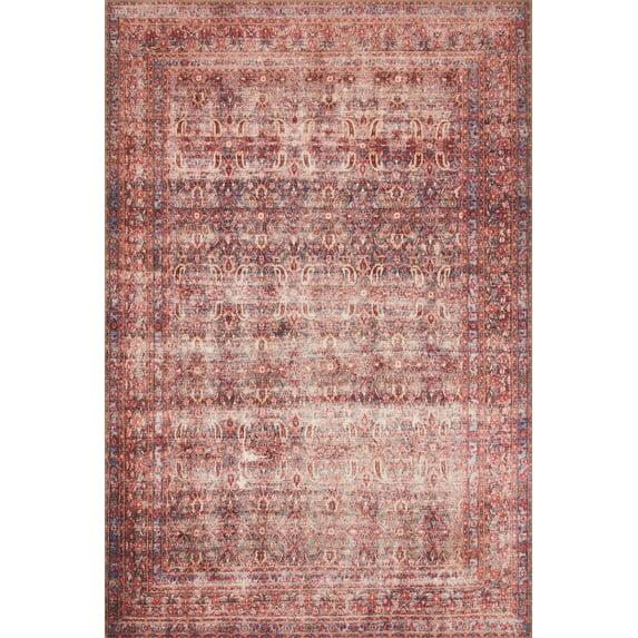 Loloi II Loren Collection LQ-05 Eggplant / Crimson Oriental Area Rug 5'-0" x 7'-6"