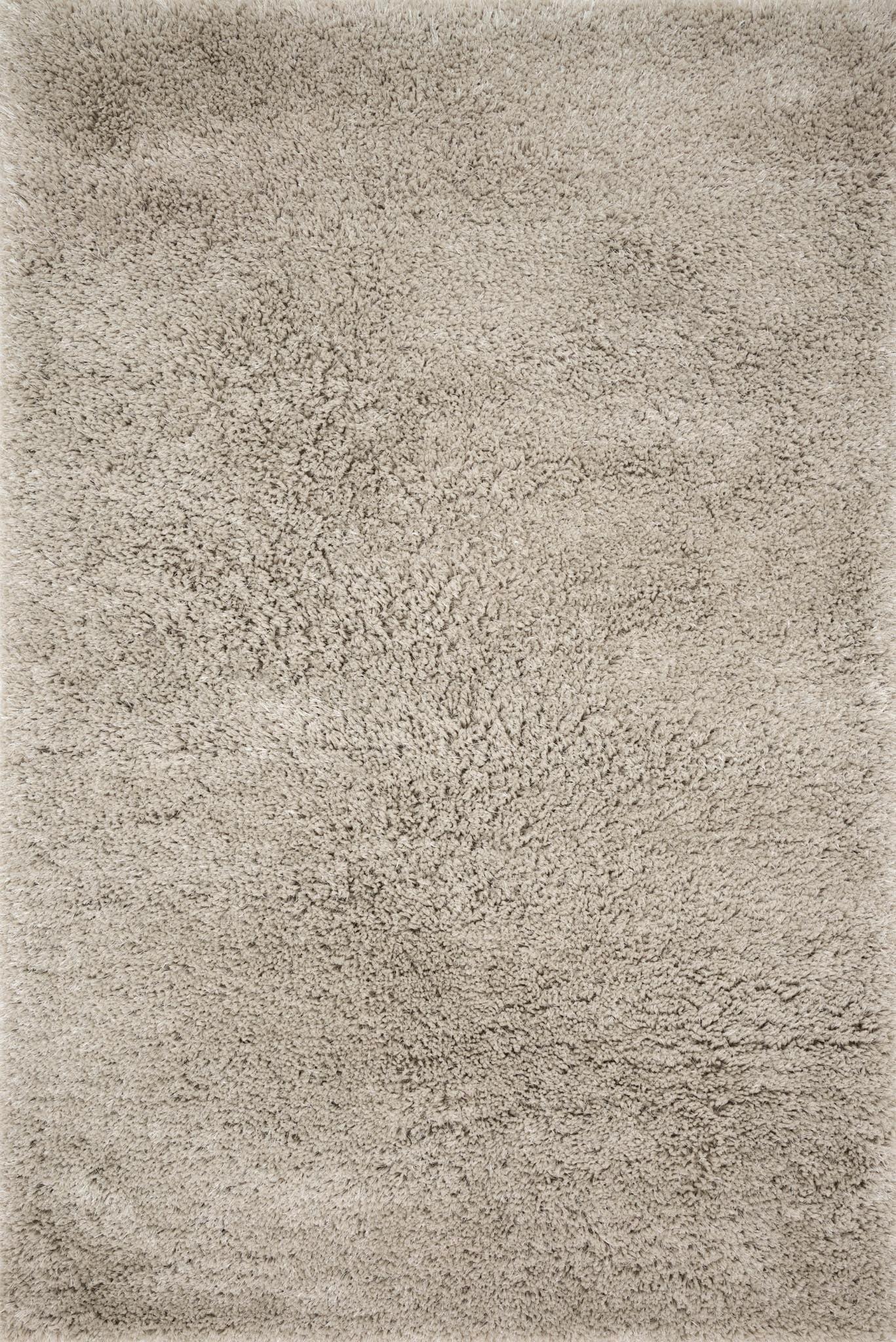 Gray Hand-Tufted Synthetic Shag Rug, 5' x 7'