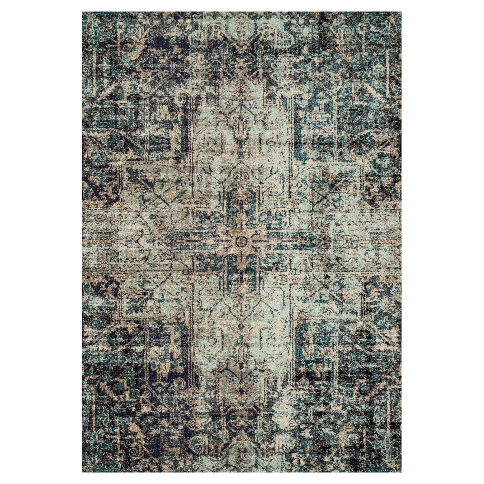 Nadia Smoke and Slate 4' x 5.58' Stain-Resistant Area Rug