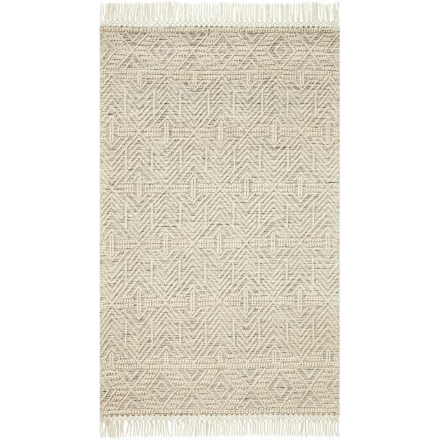 Loloi II Noelle Ivory / Black Geometric Area Rug 4'-0" x 6'-0"