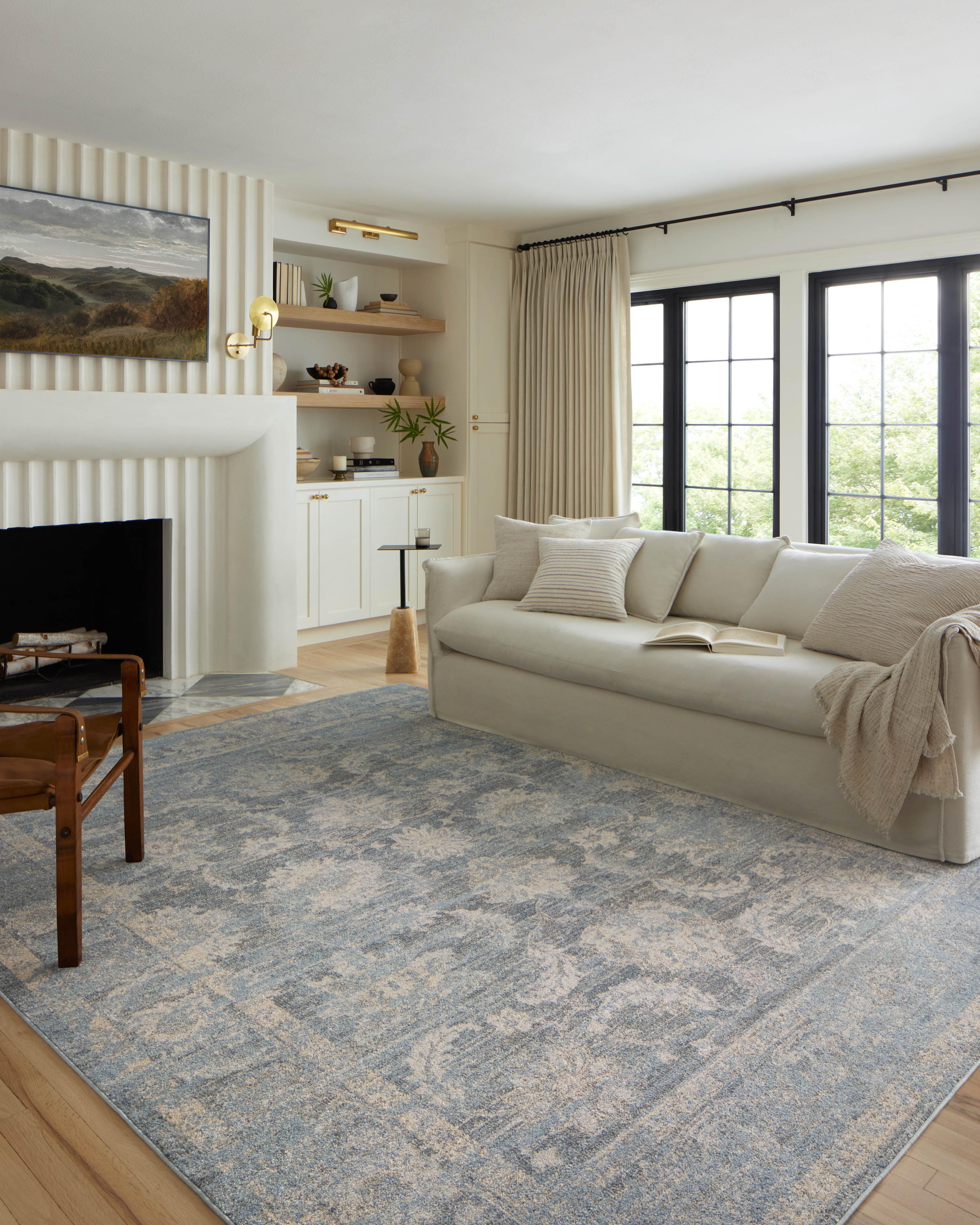 Loloi II Odette Sky / Beige 5'-3" x 7'-9" Area Rug