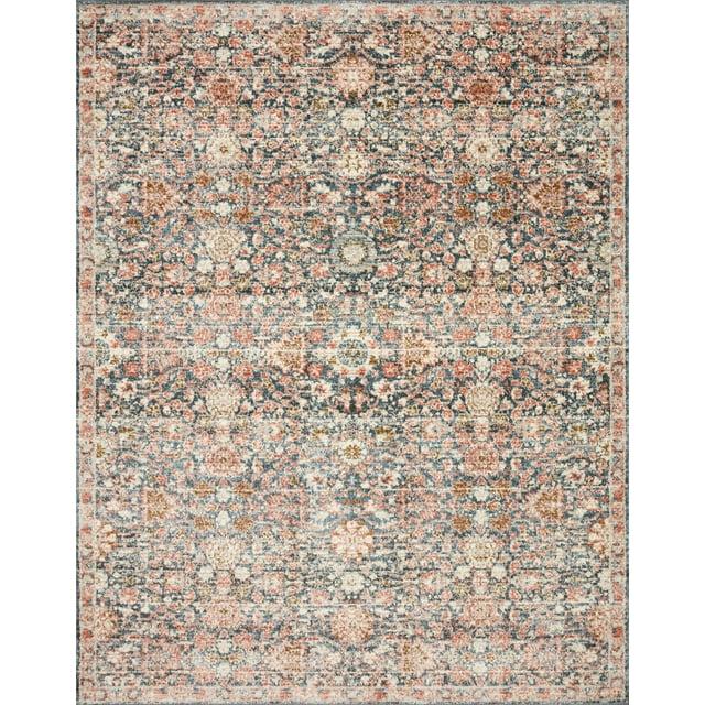 Loloi II Saban SAB-03 Oriental Navy / Rust Area Rug 5'-3" x 7'-6"