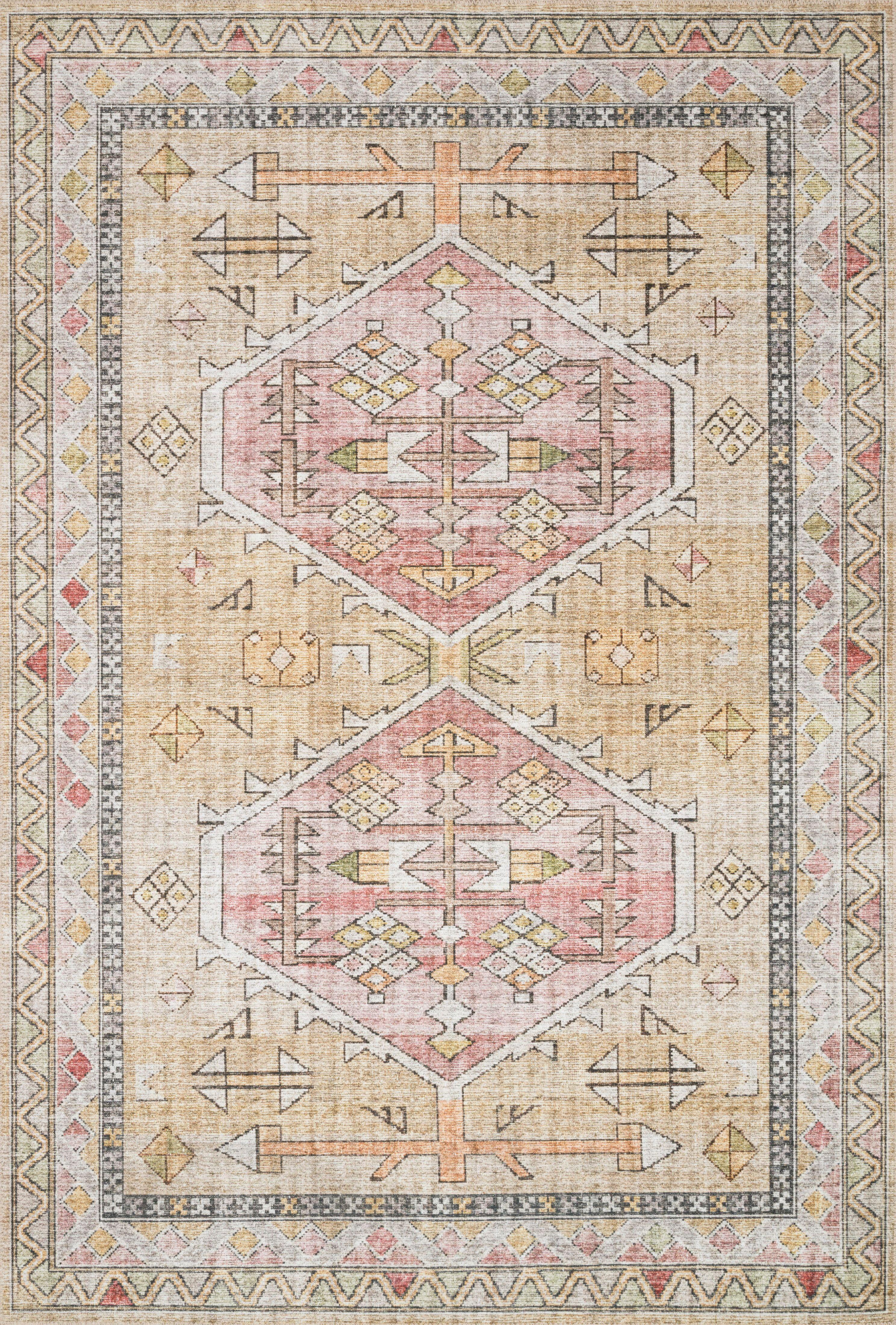 Skye Oriental Gold & Blush Multicolor Wool-Blend 8' x 10' Rug