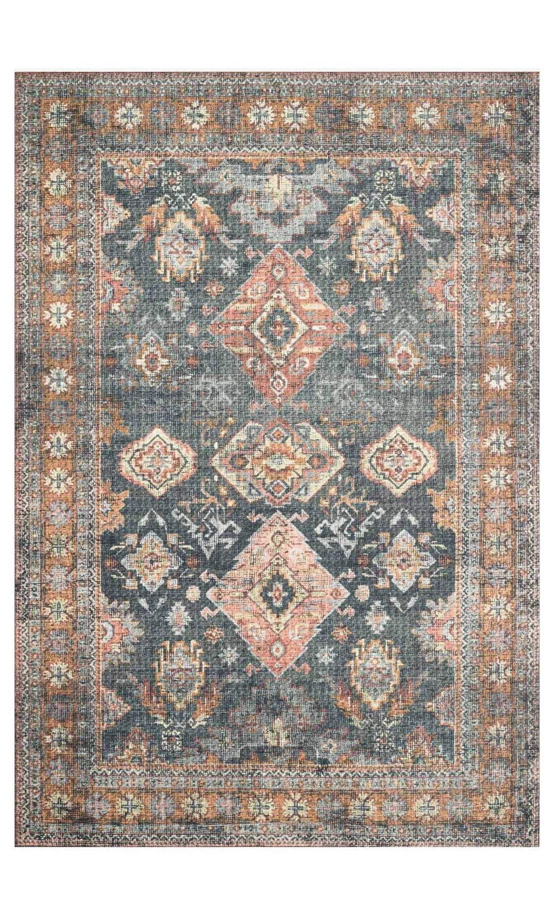 Elysian Blue 90"x114" Hand-Knotted Synthetic Area Rug