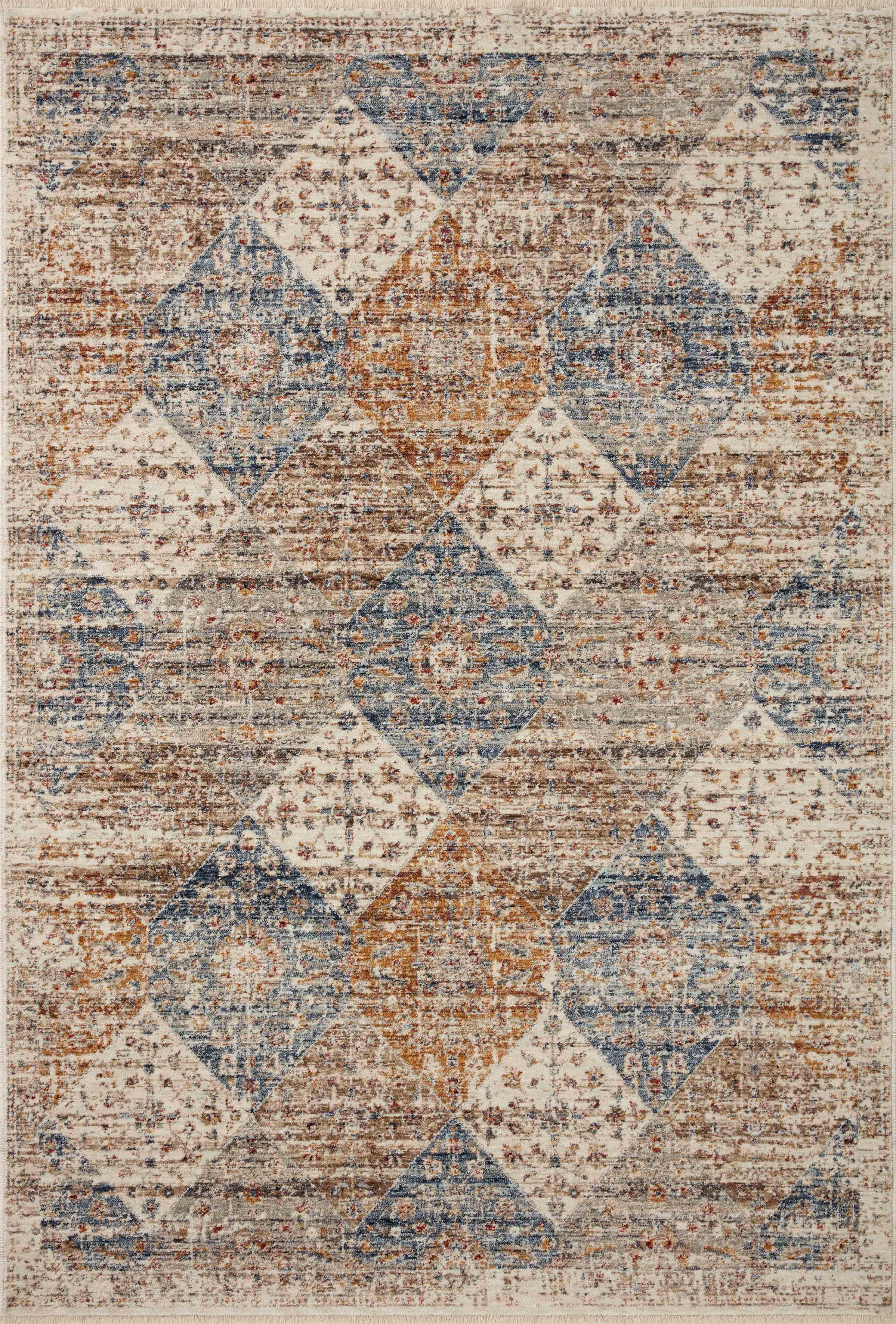 Sorrento Oriental Machine Made Power Loom Polyester Area Rug in Ivory