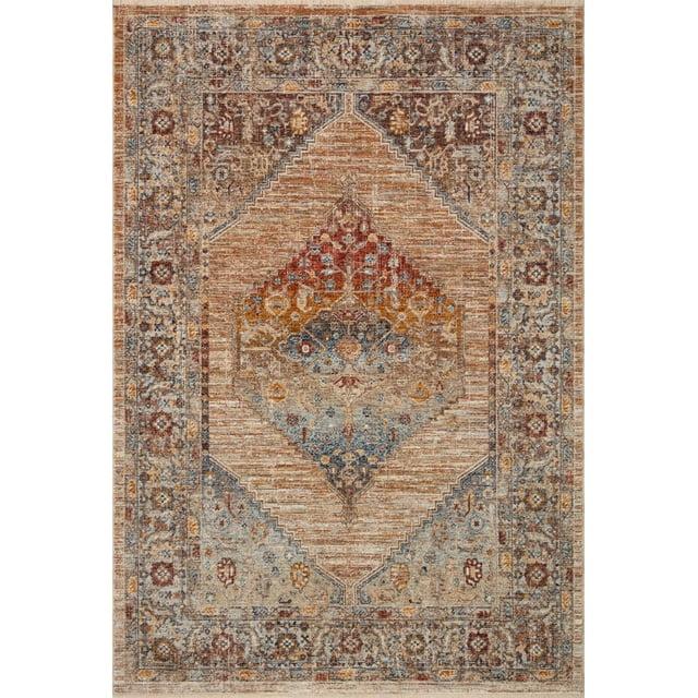 Loloi Rugs Sorrento Oriental Machine Made Power Loom Polyester Area Rug in Brown