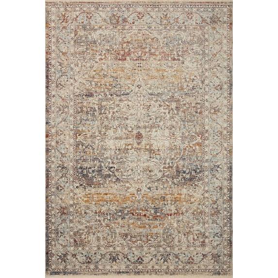 Loloi Rugs Sorrento Oriental Machine Made Power Loom Polyester Area Rug in Natural