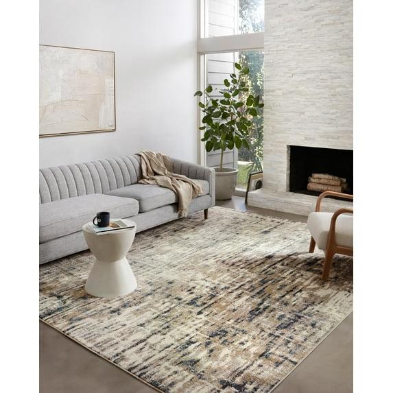 Loloi II Spirit SPI-02 Abstract Stone / Blue Area Rug 6'-7" x 9'-3"