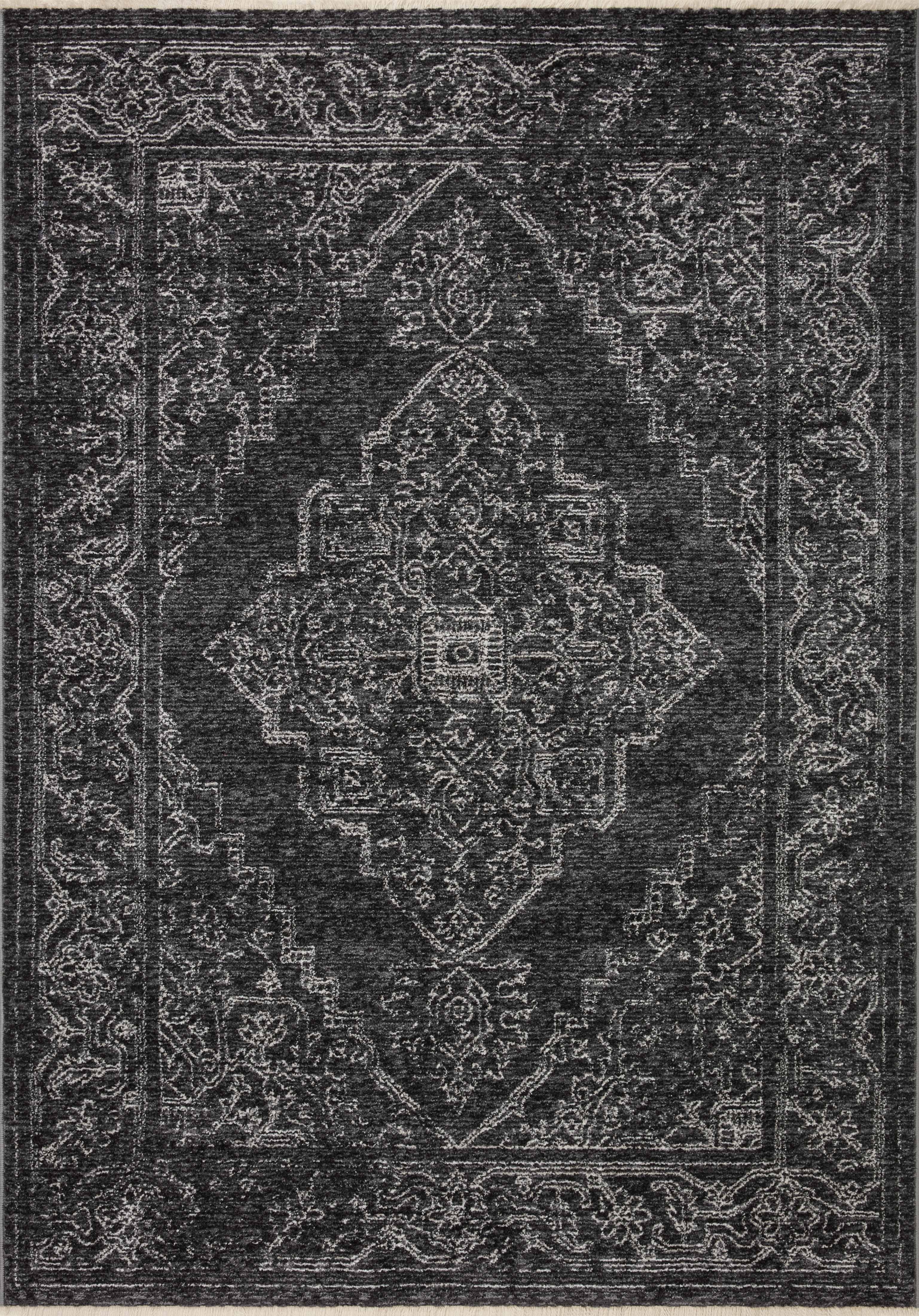 Loloi II Vance Oriental Charcoal / Dove 18" x 18" Sample Area Rug