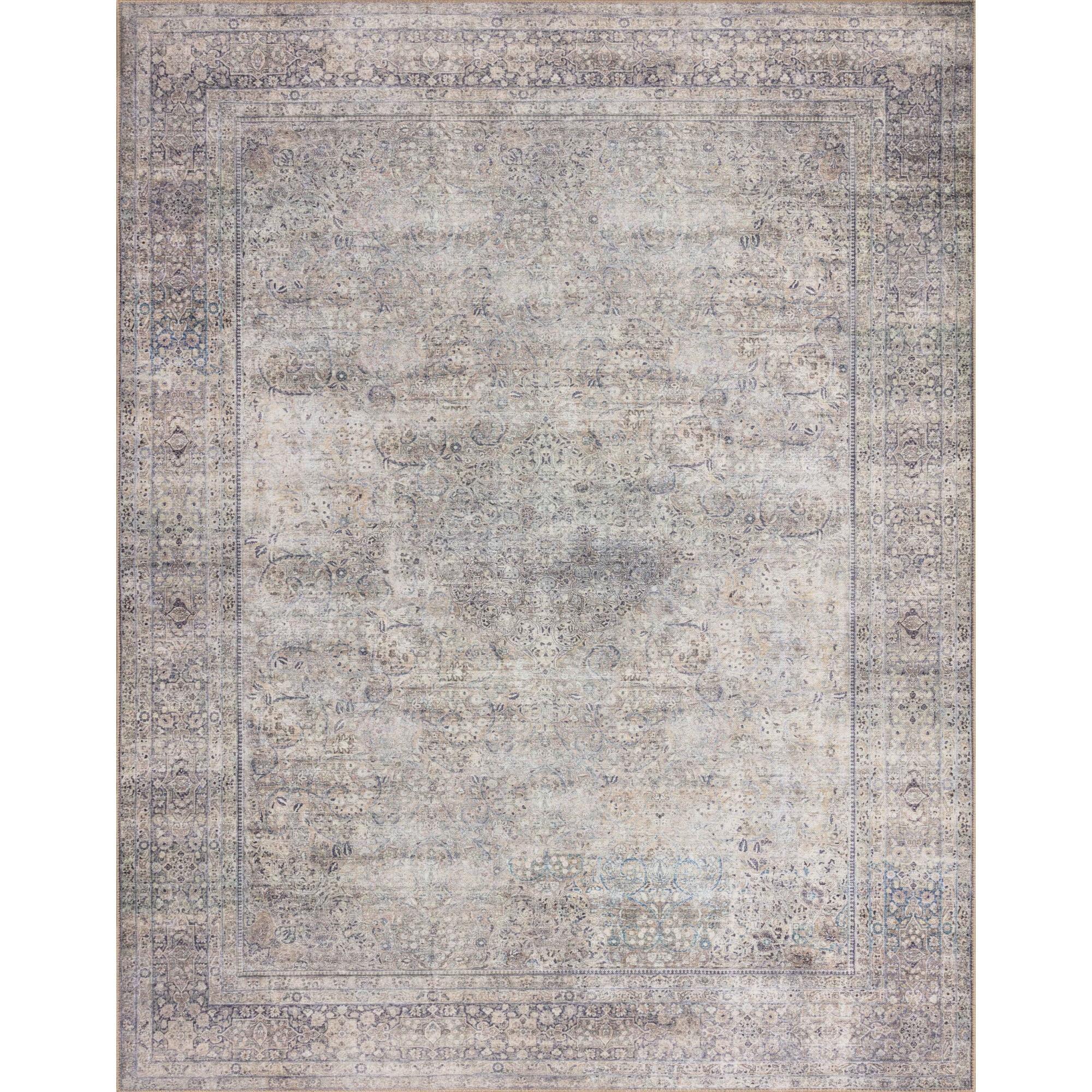 Loloi II Wynter WYN-03 Silver / Charcoal Oriental Area Rug 7'-6" x 9'-6"