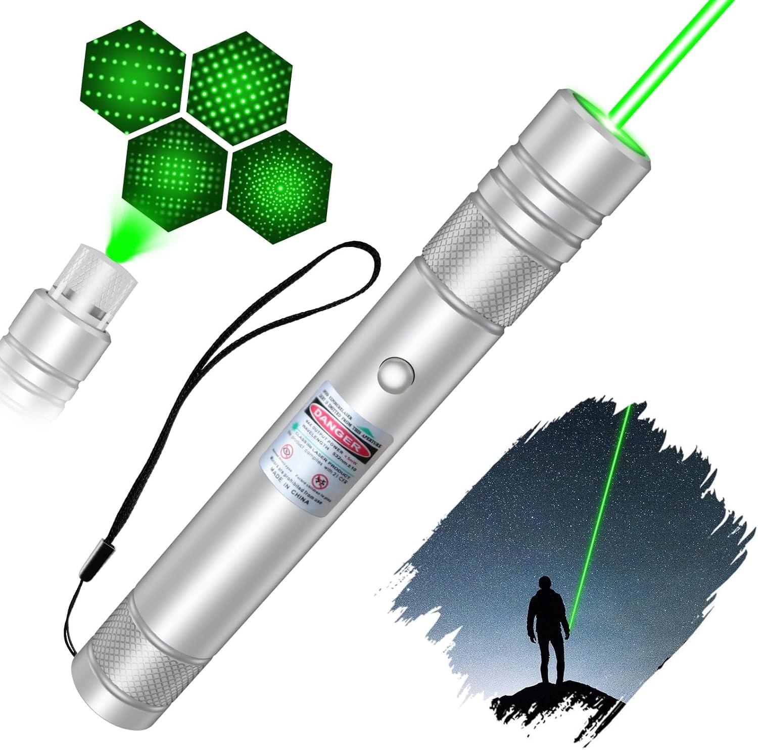 Green Long Range Rechargeable Laser Pointer Flashlight with Adjustable Focus