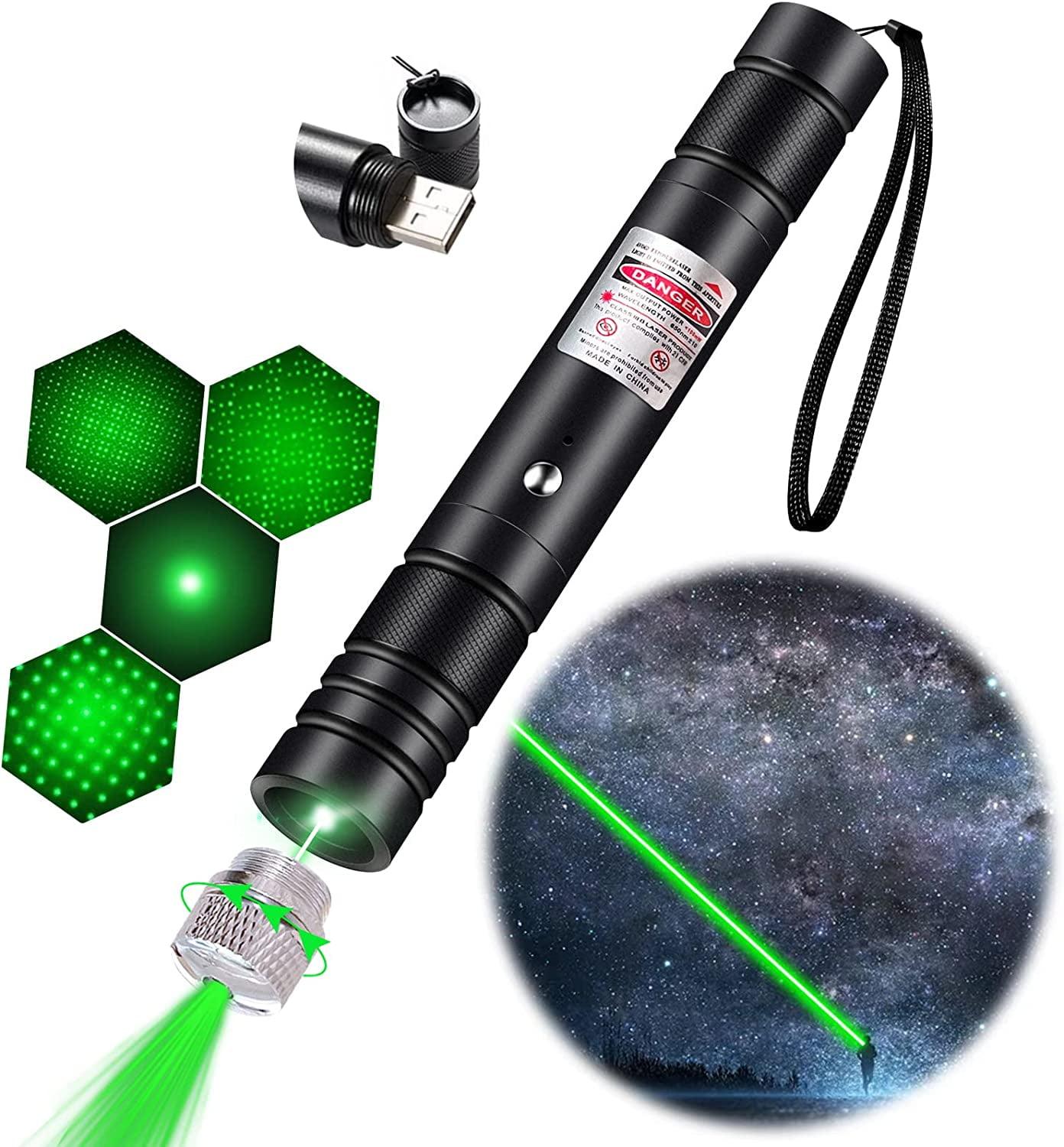 Long Range Green Laser Pointer High Power, Material Upgrade Laser Pointer Pen?2000 Metres Green Lazer Pointer Rechargeable for Hiking,Cat Laser Toy Laser Pointer Rechargeable