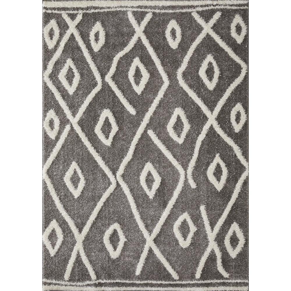 Gray Diamond Pattern 8' x 10' Synthetic Area Rug