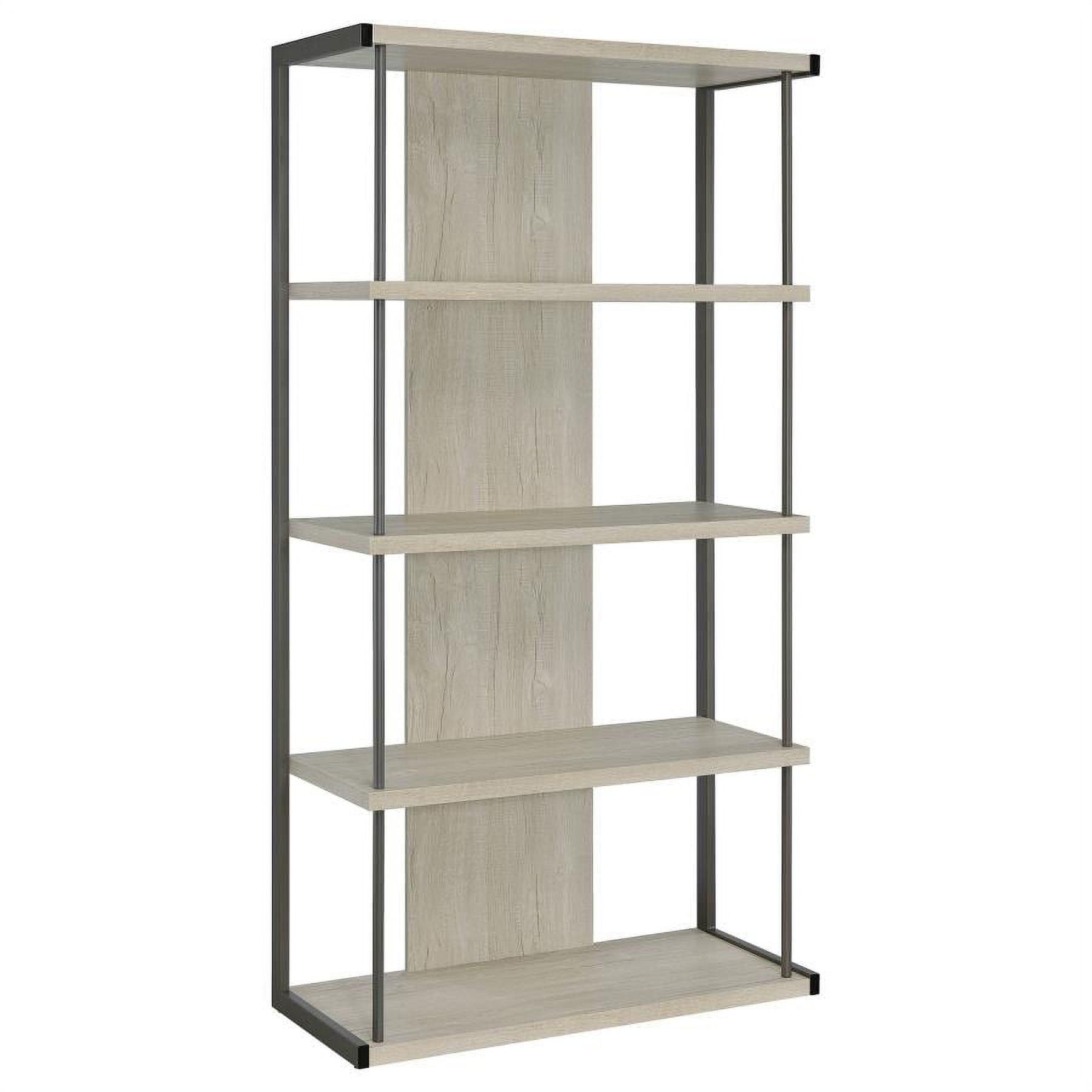 Coaster Loomis 4-shelf Modern Wood Bookcase Whitewashed Gray