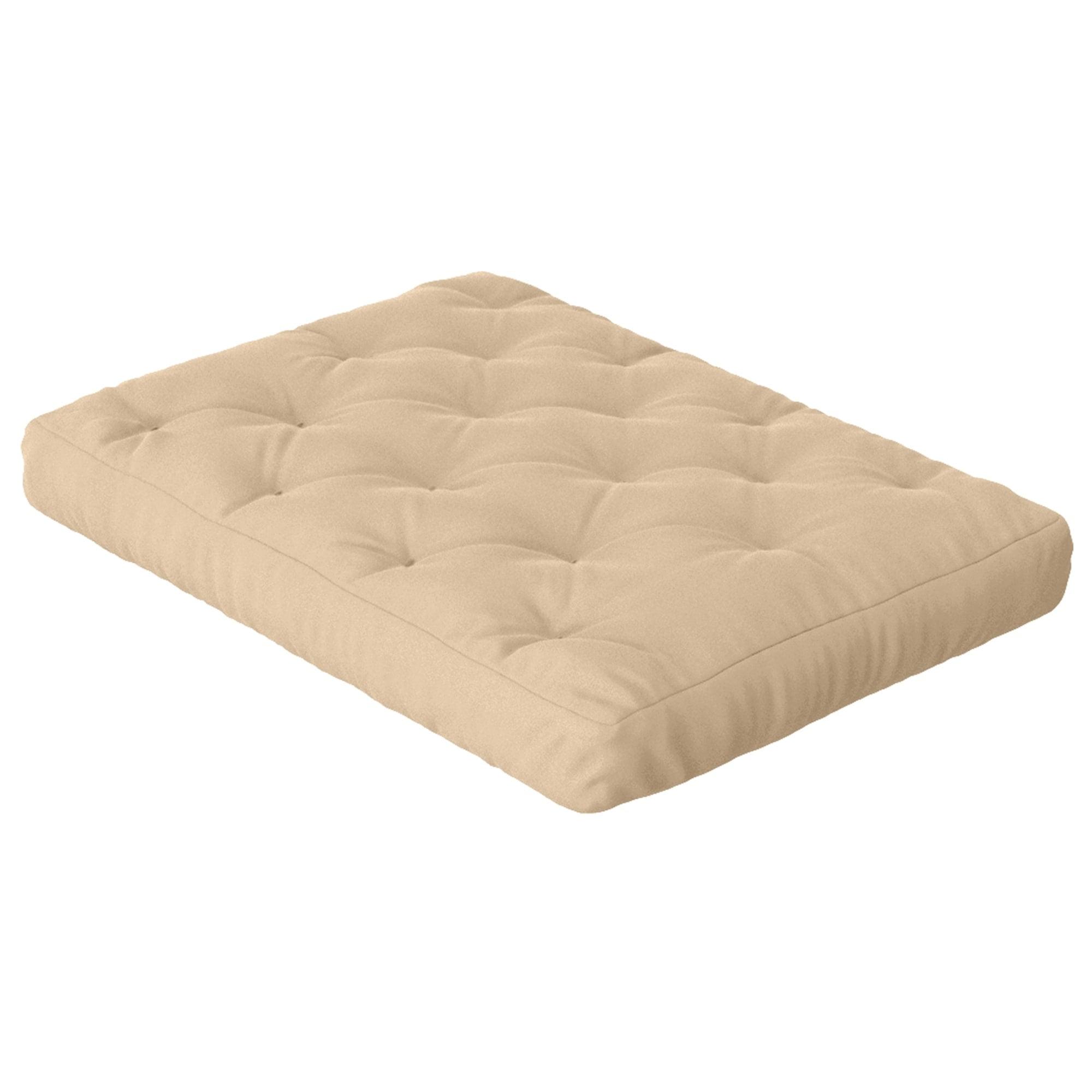 Beige Twin Canvas Futon Mattress with CertiPUR-US Foam