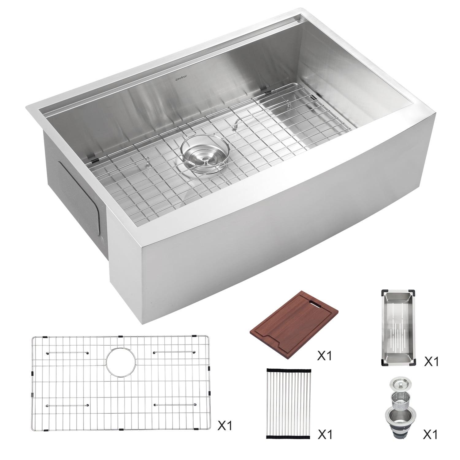 30" L x 22" W Workstation Farm Kitchen Sink Stainless Steel Single Bowl Apron Front Kitchen Sink