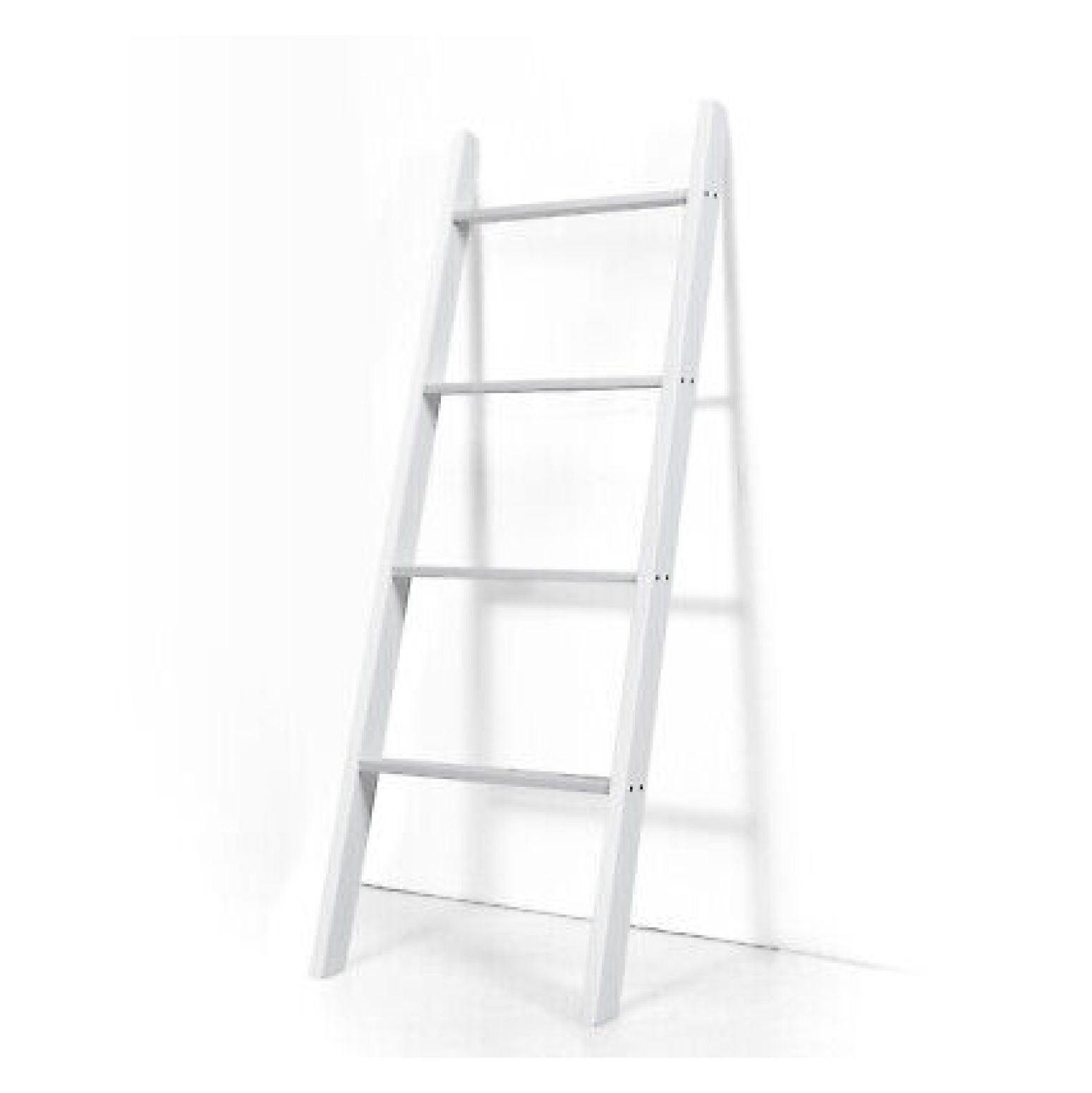 Costway Wall Leaning Blanket Ladder Wood Decorative Quilt Blankets Holder Rack White