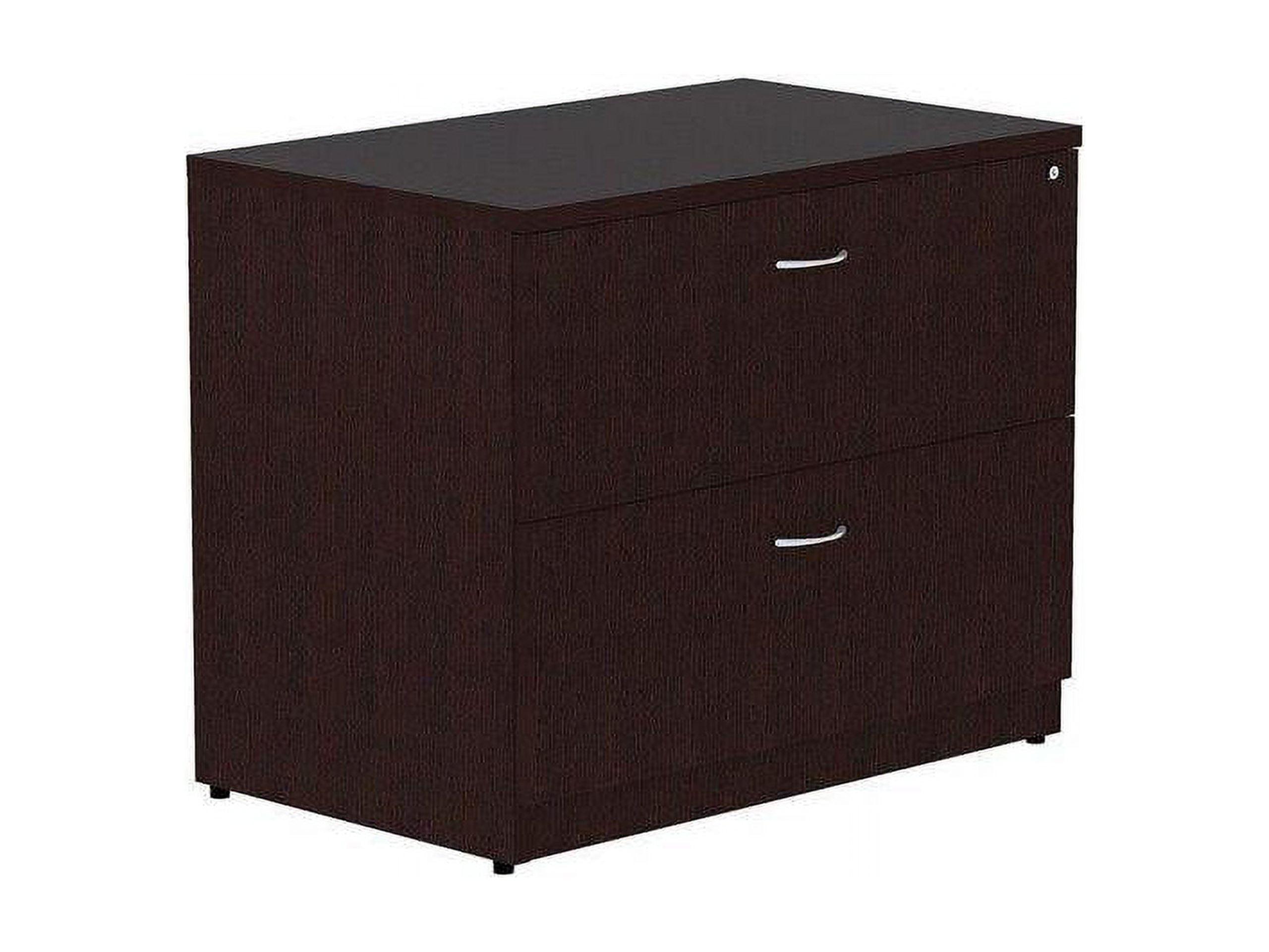 Espresso Laminate Lockable 2-Drawer Lateral File Cabinet