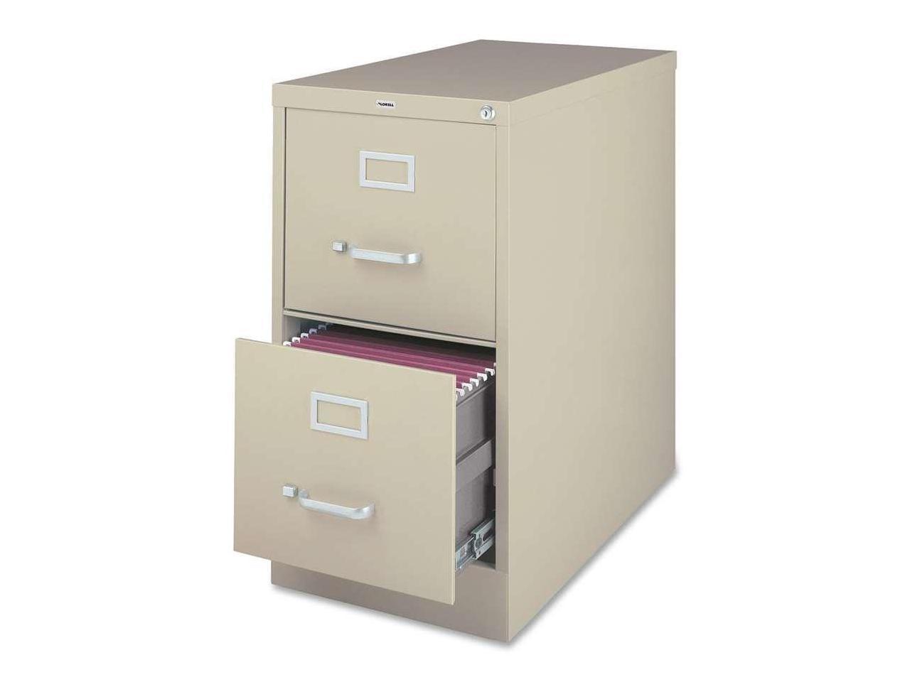 Lockable 2-Drawer Legal Size Steel File Cabinet in Putty