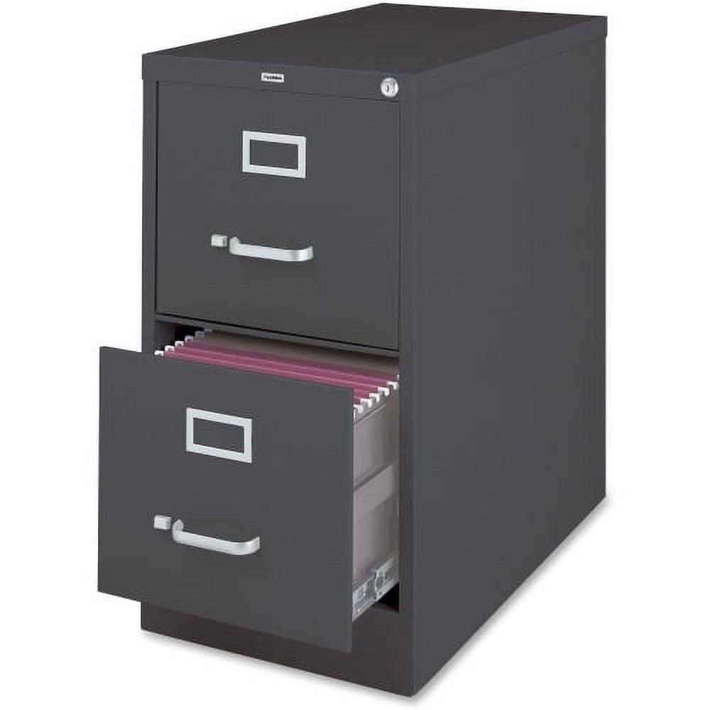 Charcoal Steel 2-Drawer Lockable Vertical File Cabinet
