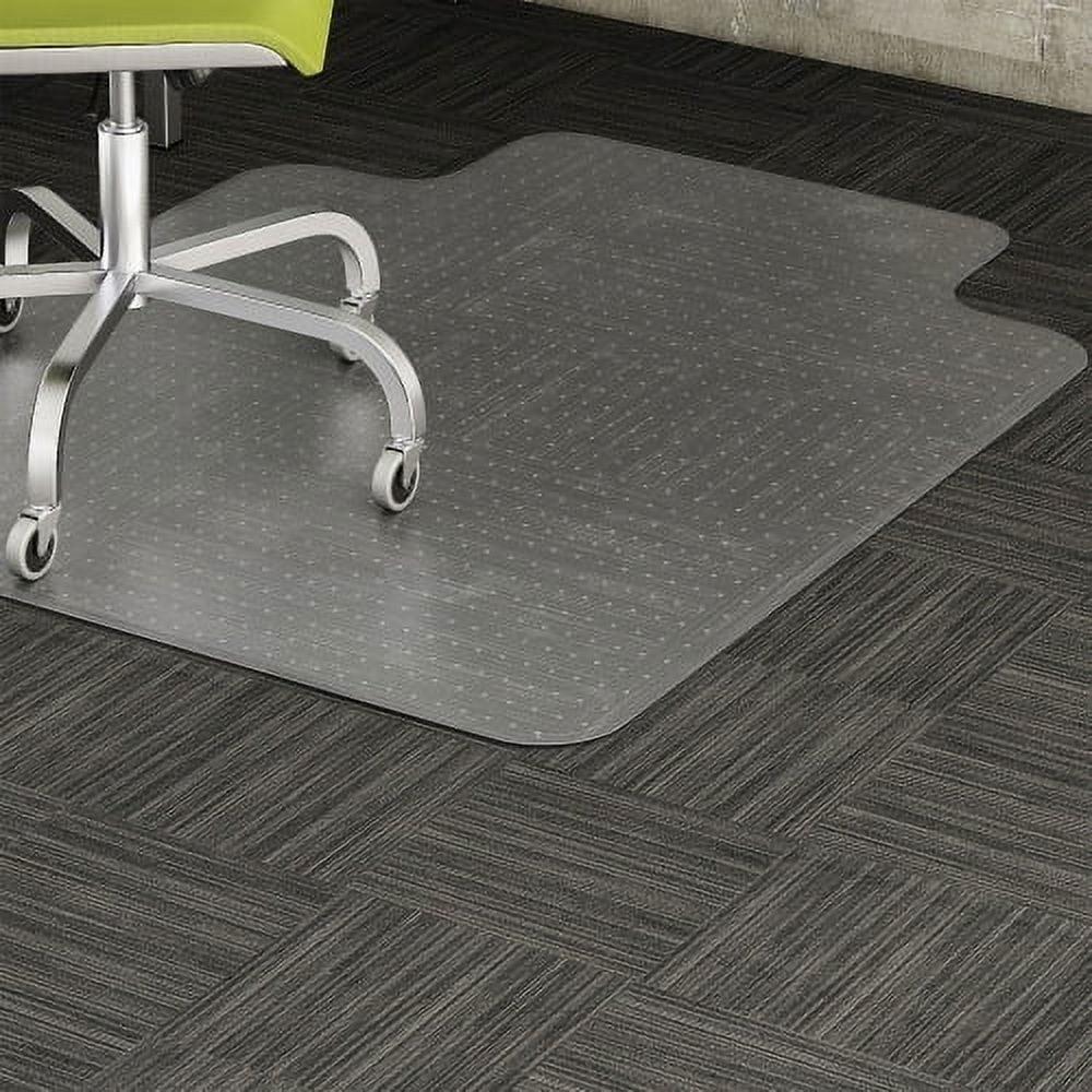 Lorell - Standard Lip Low-pile Chairmat - Carpeted Floor - Lip Size 10" - Vinyl - Clear - 48"