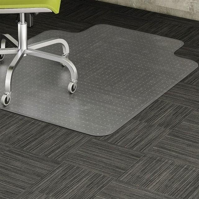 Lorell - Standard Lip Low-pile Chairmat - Carpeted Floor - Lip Size 10" - Vinyl - Clear - 48"