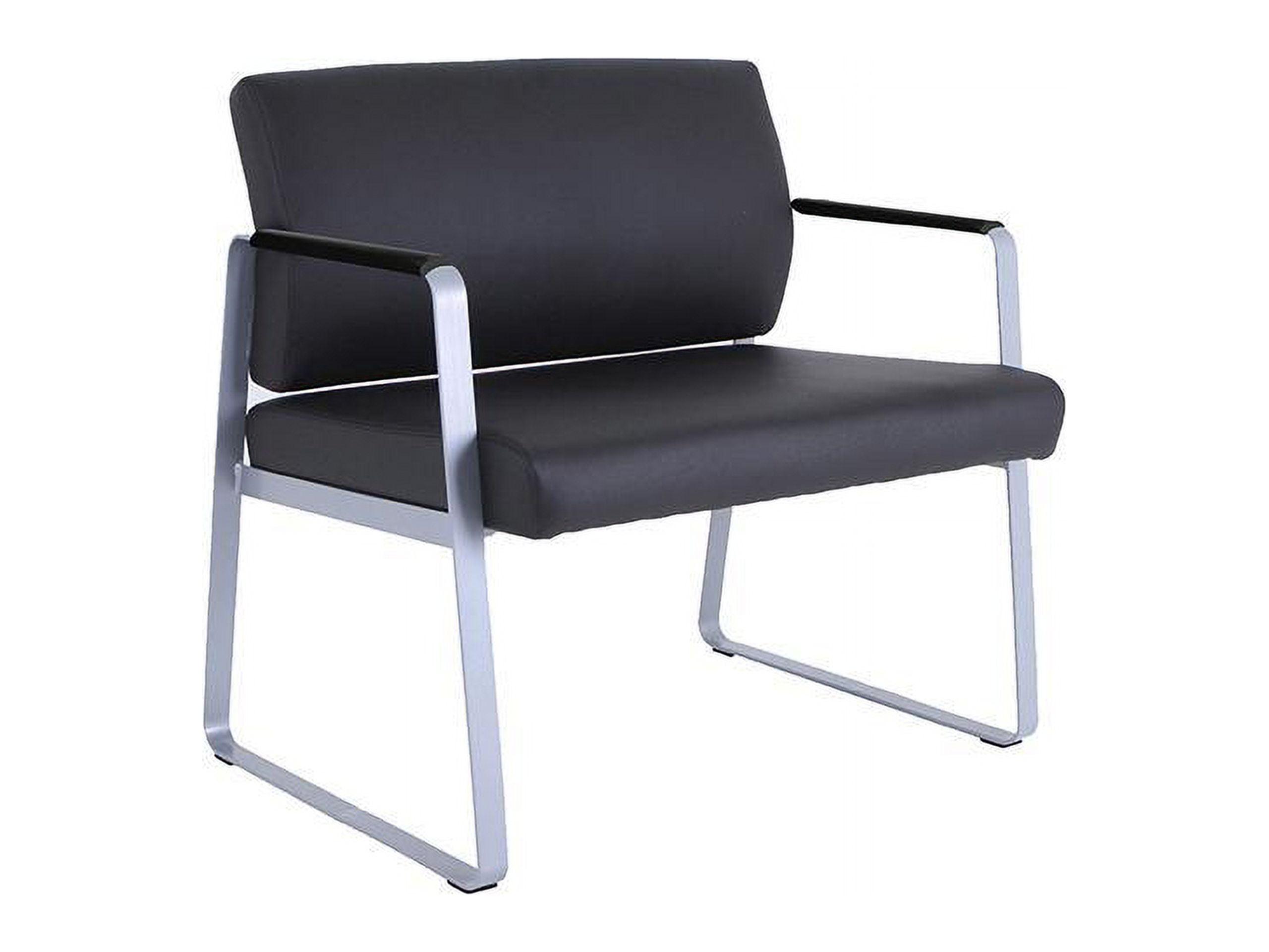 Black Vinyl and Metal Healthcare Guest Chair