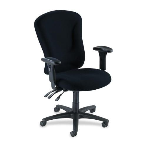 ErgoFlex Black Fabric Swivel Task Chair with Adjustable Arms