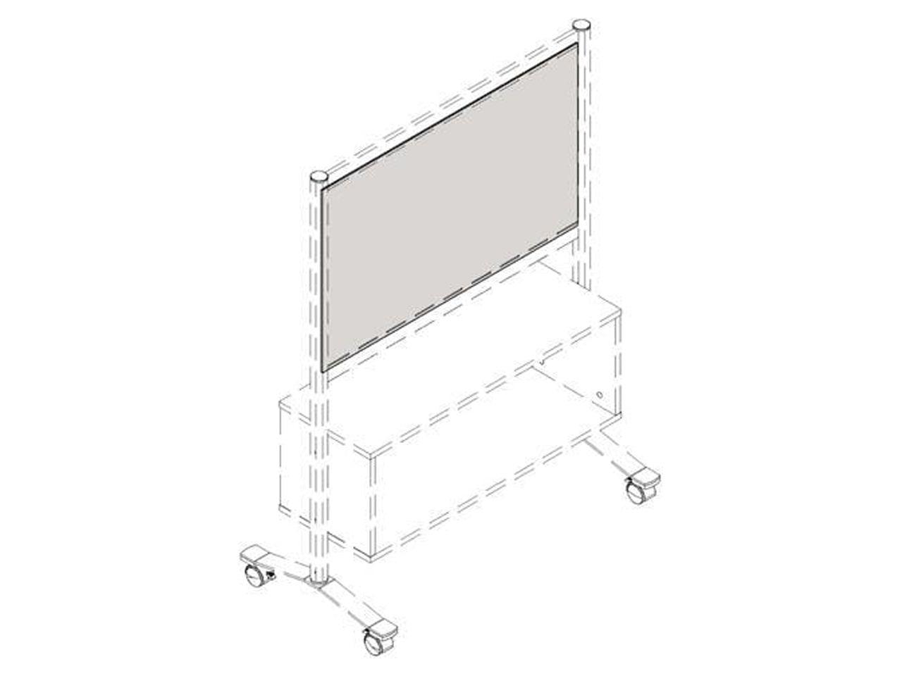 Clear Acrylic and Aluminum Floor Standing Divider Panel