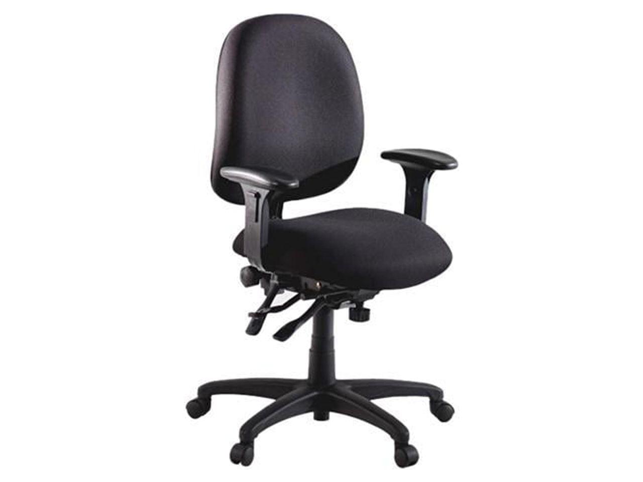 Adjustable Black Fabric Task Chair with Metal Frame