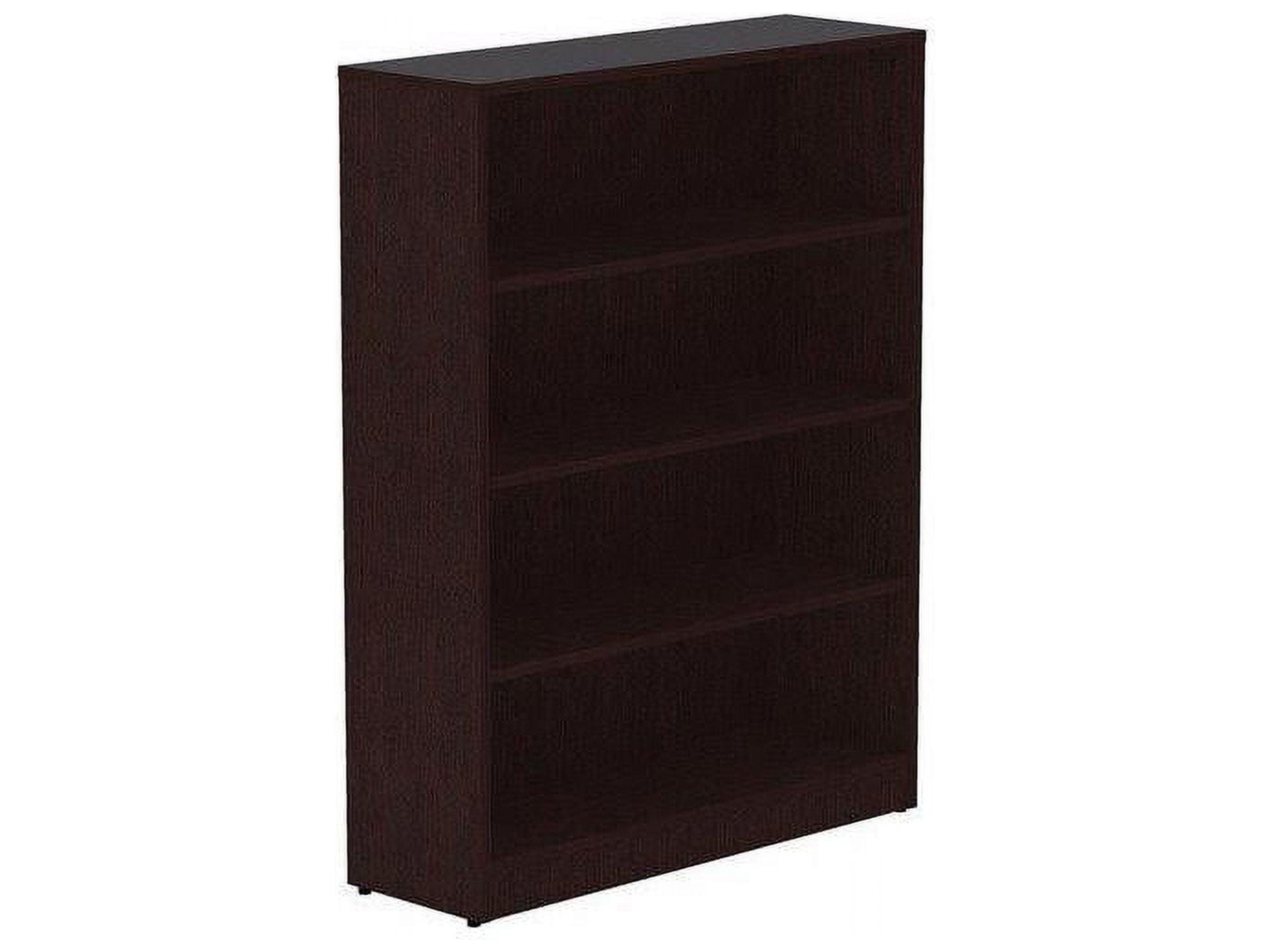 Espresso 4-Shelf Adjustable Laminate Bookcase