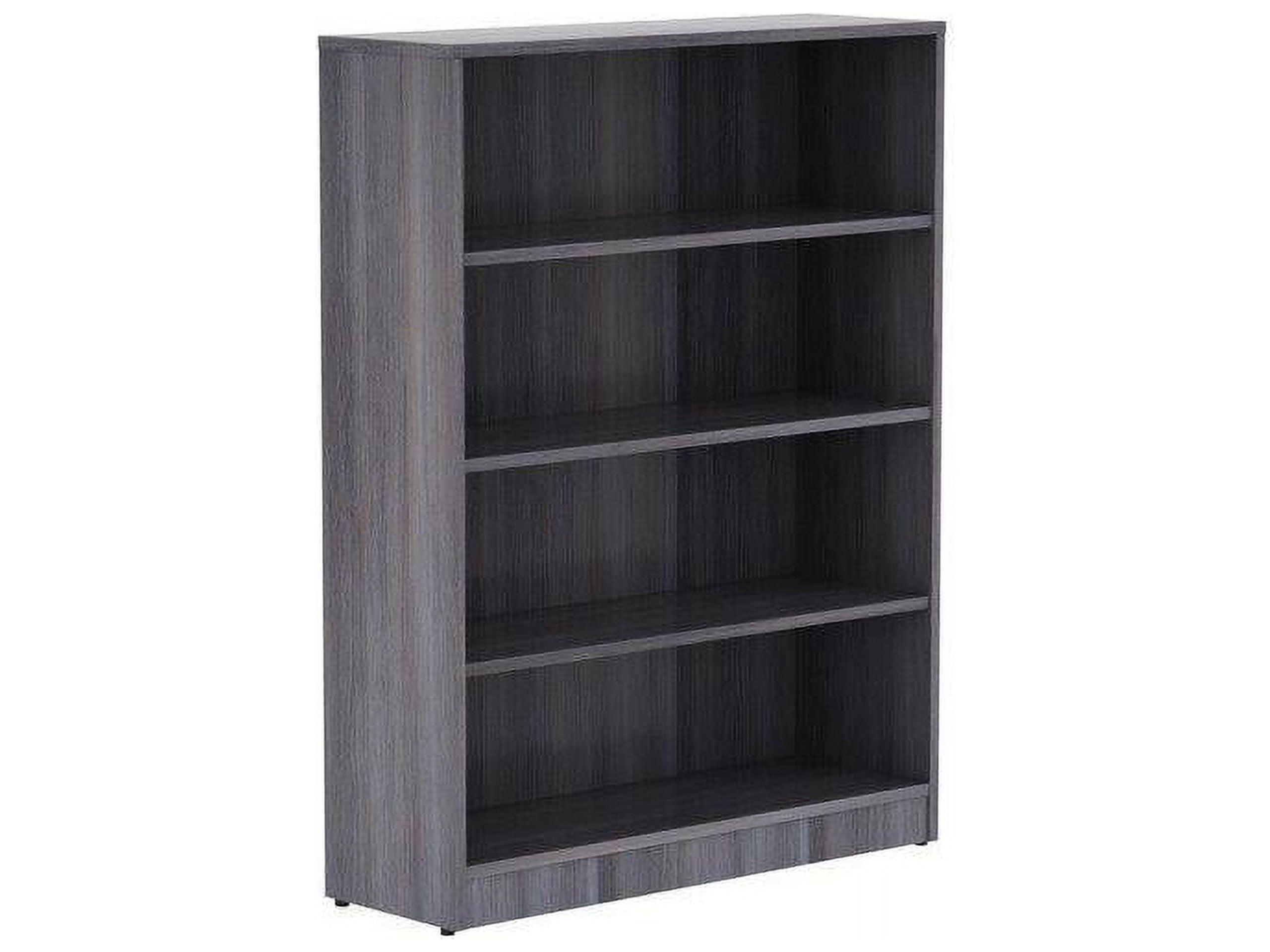 Weathered Charcoal Contemporary Laminate Bookcase with Adjustable Shelves