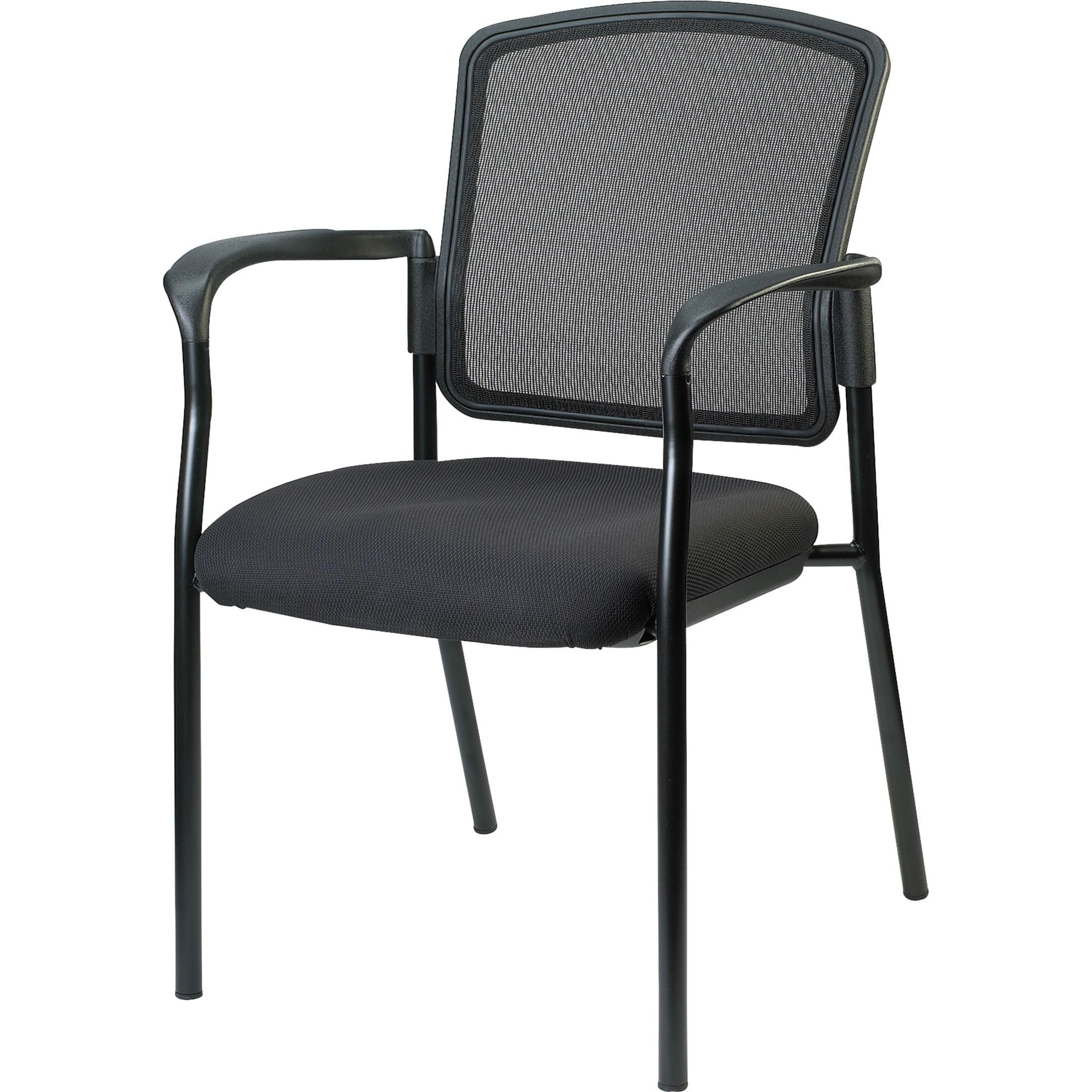 Black Mesh Stacking Guest Chair with Metal Frame