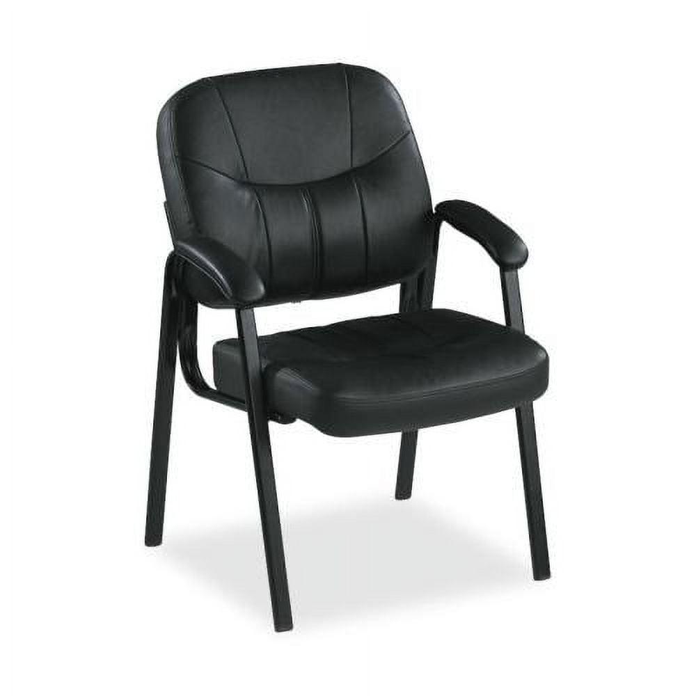 Chadwick High Back Executive Guest Chair in Black Leather and Steel