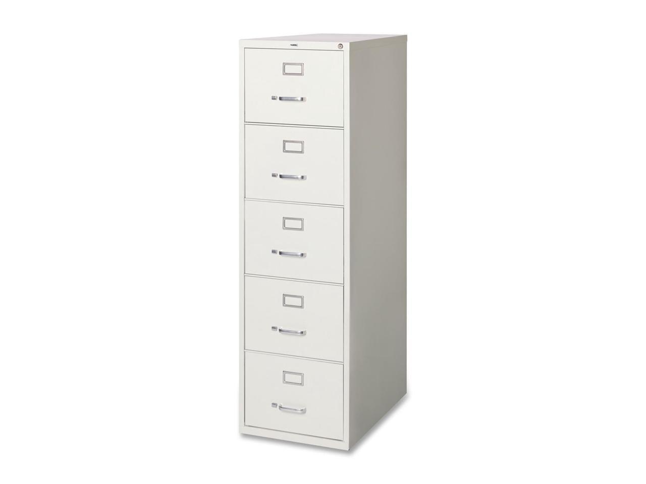 Lockable Legal Size 5-Drawer Steel File Cabinet in Light Gray