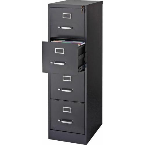 Black 4-Drawer Lockable Steel Vertical File Cabinet