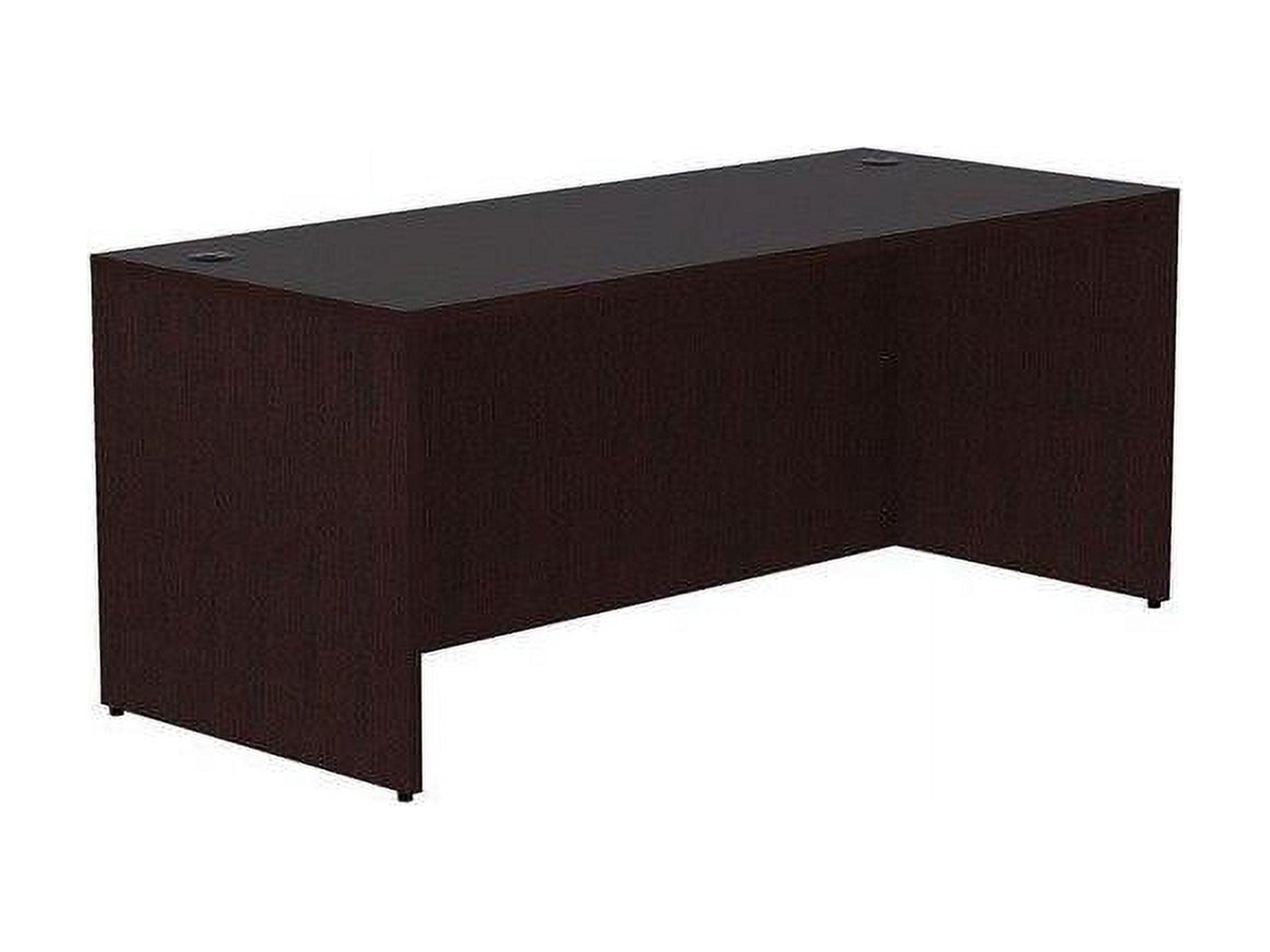 Espresso Laminate Rectangular Desk with Metal Connections