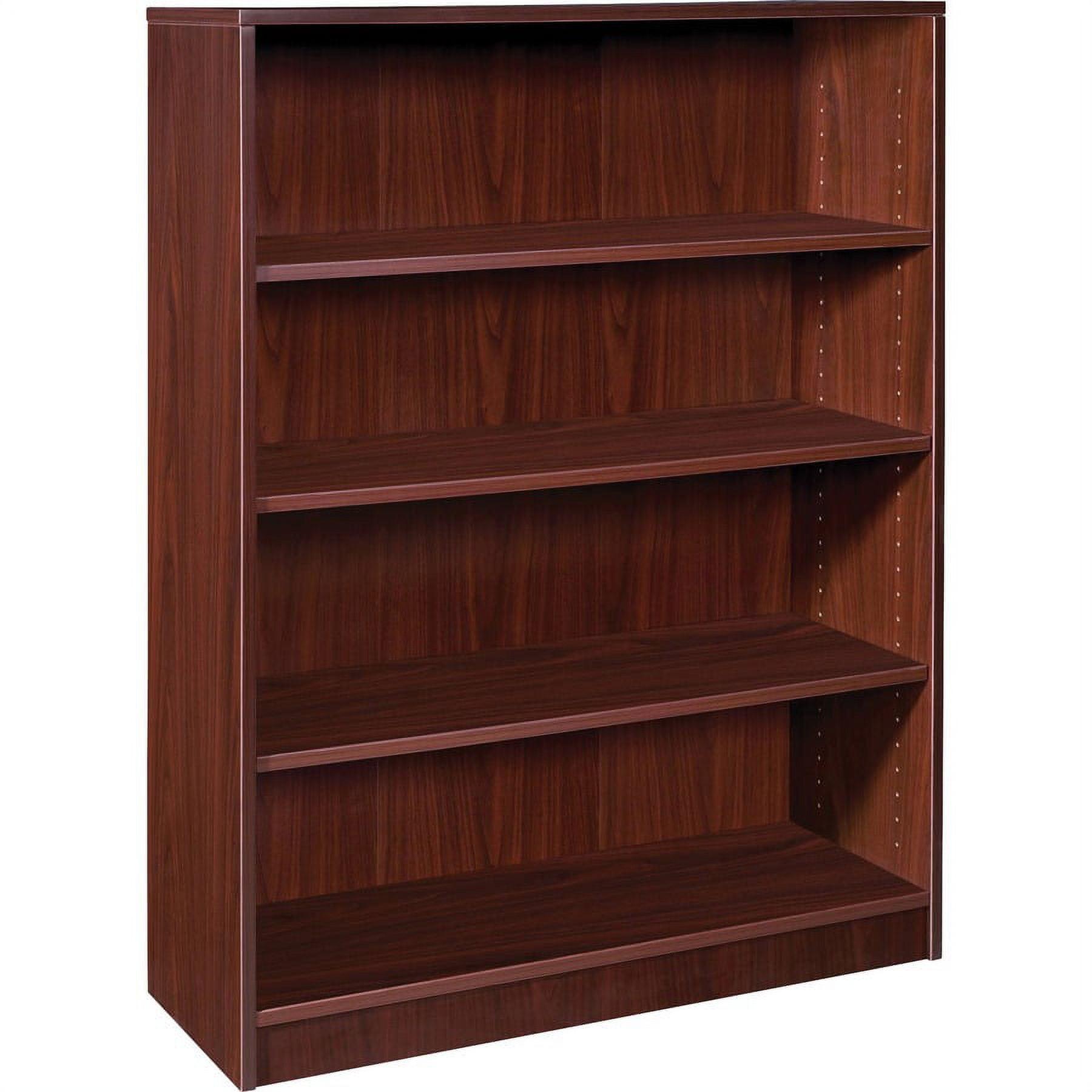 Adjustable Mahogany 48" 4-Shelf Bookcase with Laminate Finish