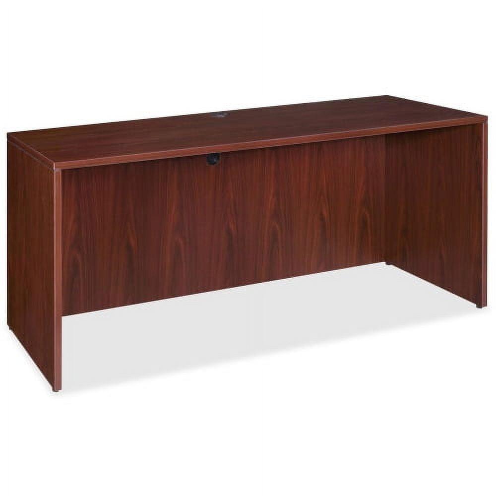 Lorell Essentials Mahogany 68.5" Credenza with Drawer and Filing Cabinet