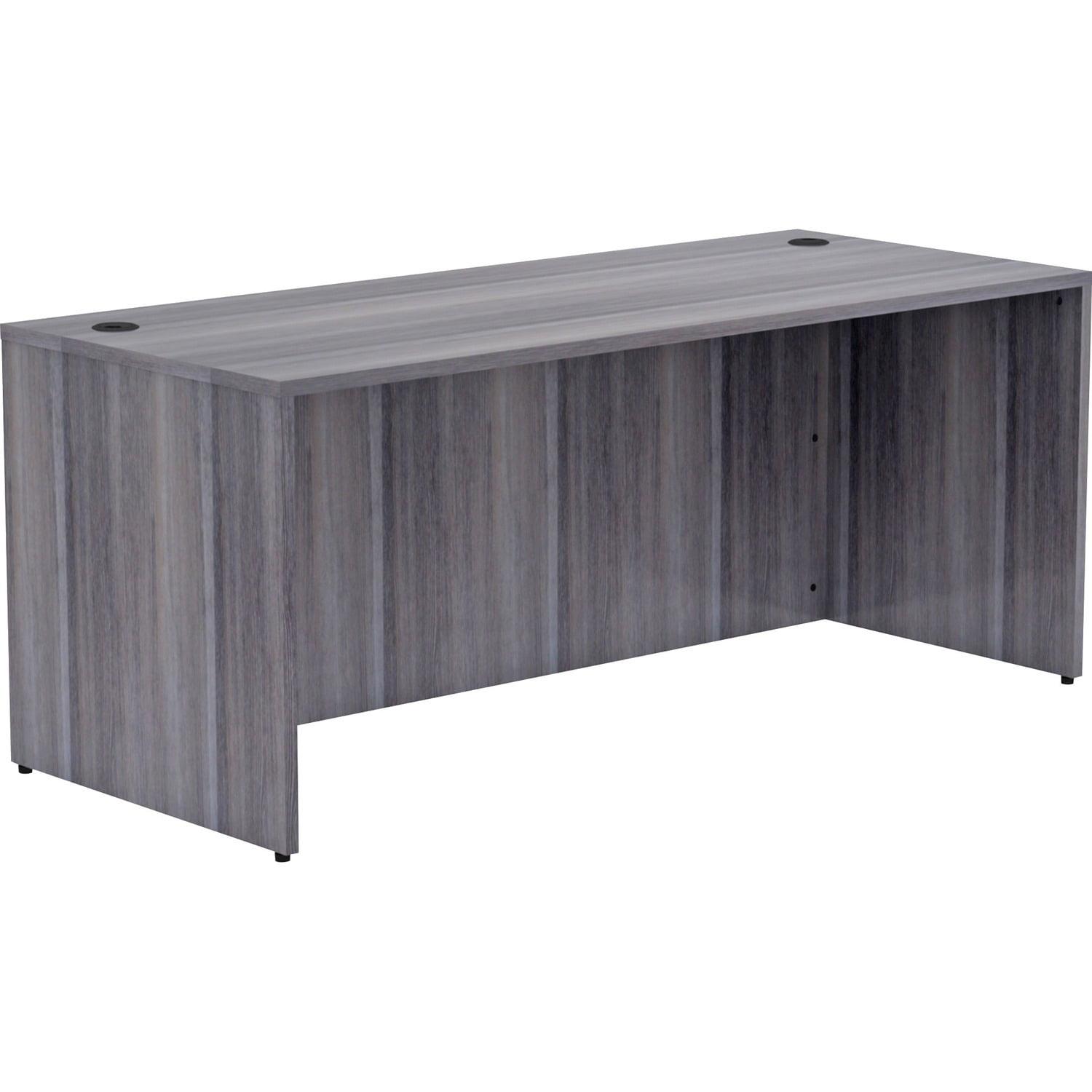 Weathered Charcoal Laminate Executive Desk Shell - 72" Width