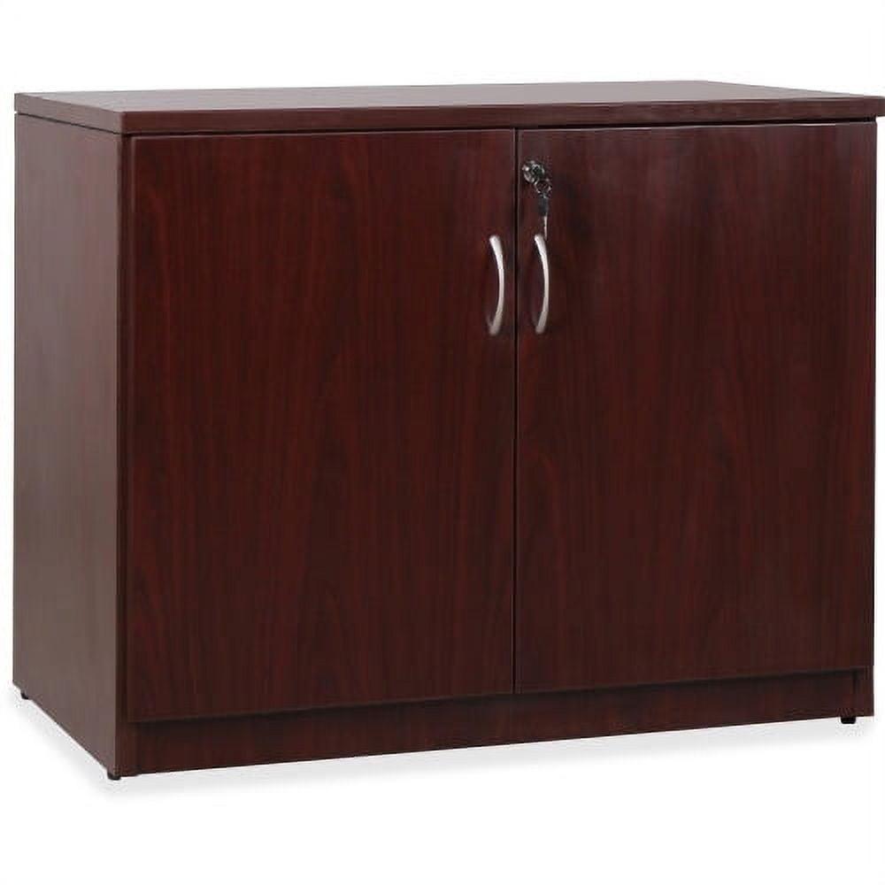 Contemporary Mahogany Laminate 2-Door Office Storage Cabinet