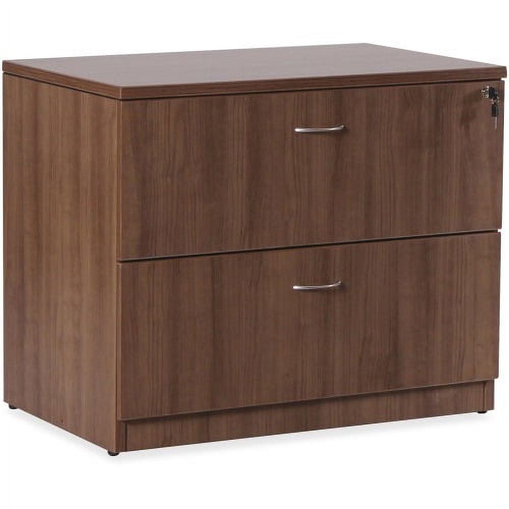 Walnut Laminate 2-Drawer Lockable Lateral File Cabinet