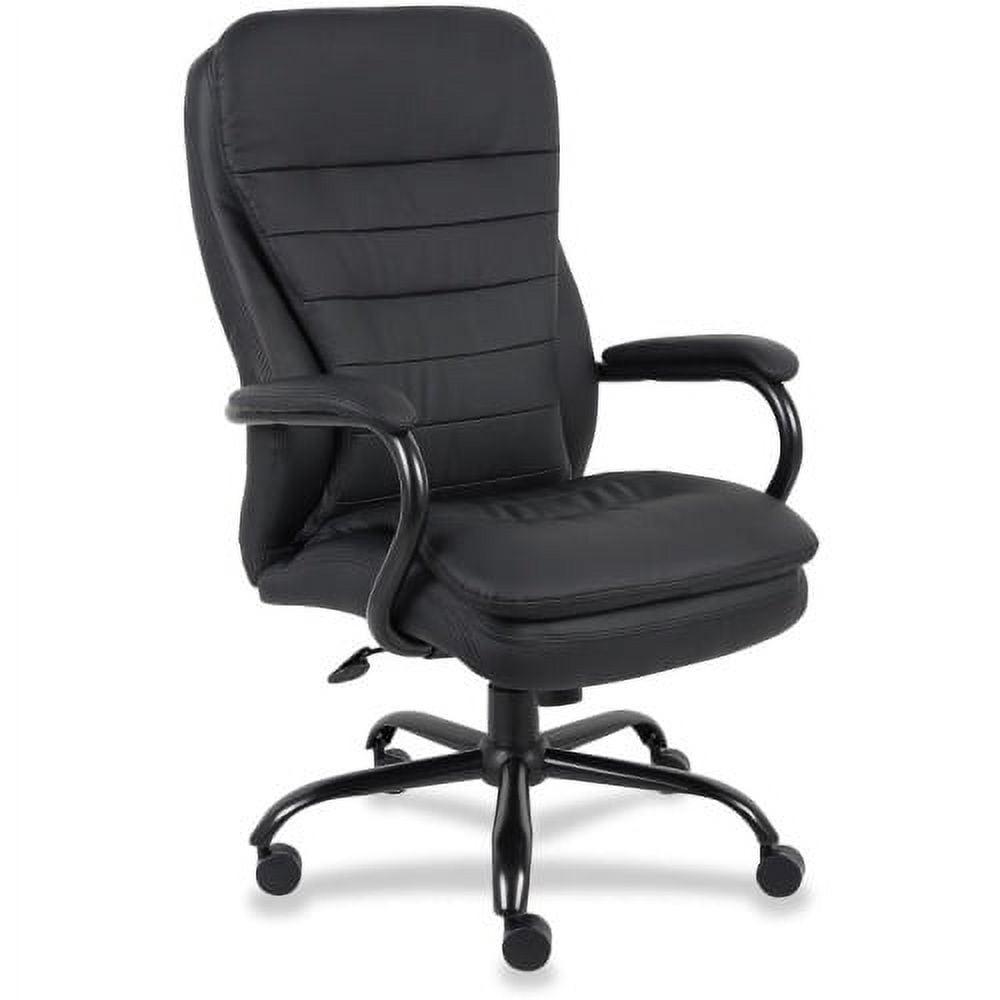 Executive Swivel Black Leather Adjustable High-Back Chair