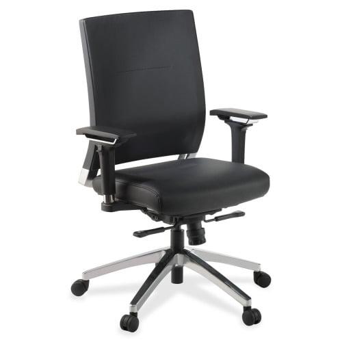 Executive Swivel Chair with Leather Seat and Mesh Back