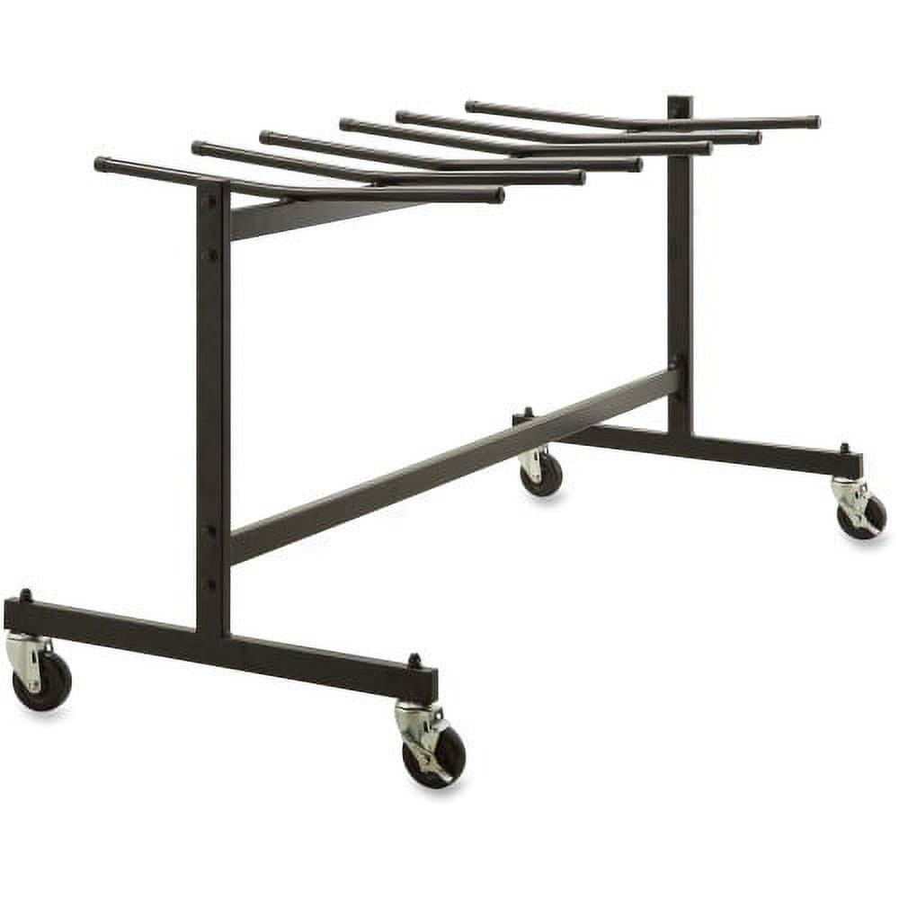 Black Steel Folding Chair Trolley with Casters