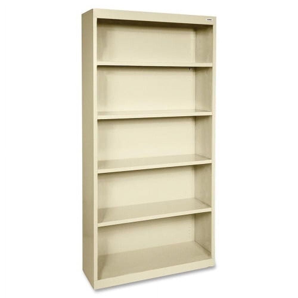 Adjustable Putty Steel 72" Bookcase with 6 Shelves